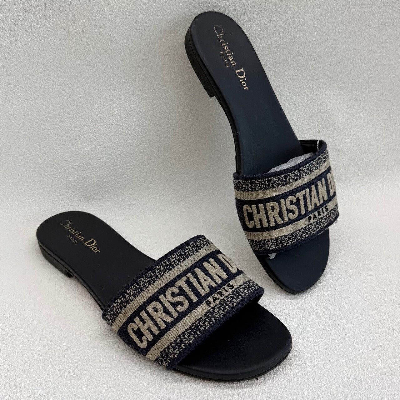 Dior Dior Canvas Printed Blue Sandals us_7-5 Women Size US 7.5 / IT 37.5 - 8 Thumbnail