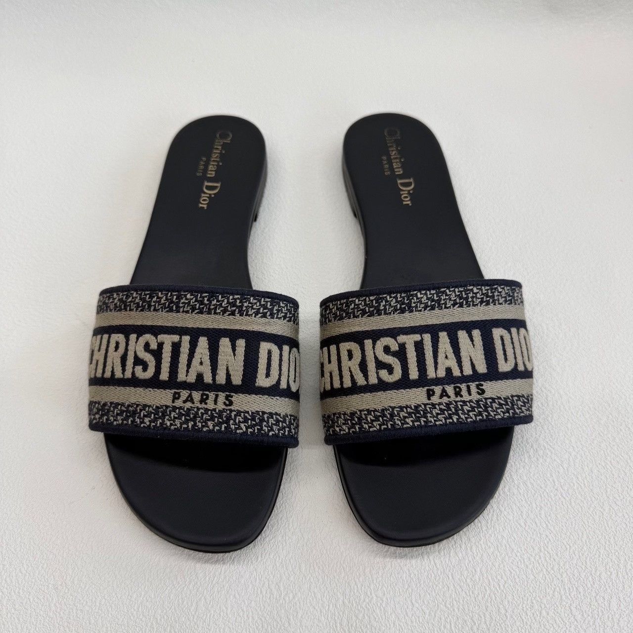 Dior Dior Canvas Printed Blue Sandals us_7-5 Women Size US 7.5 / IT 37.5 - 3 Thumbnail