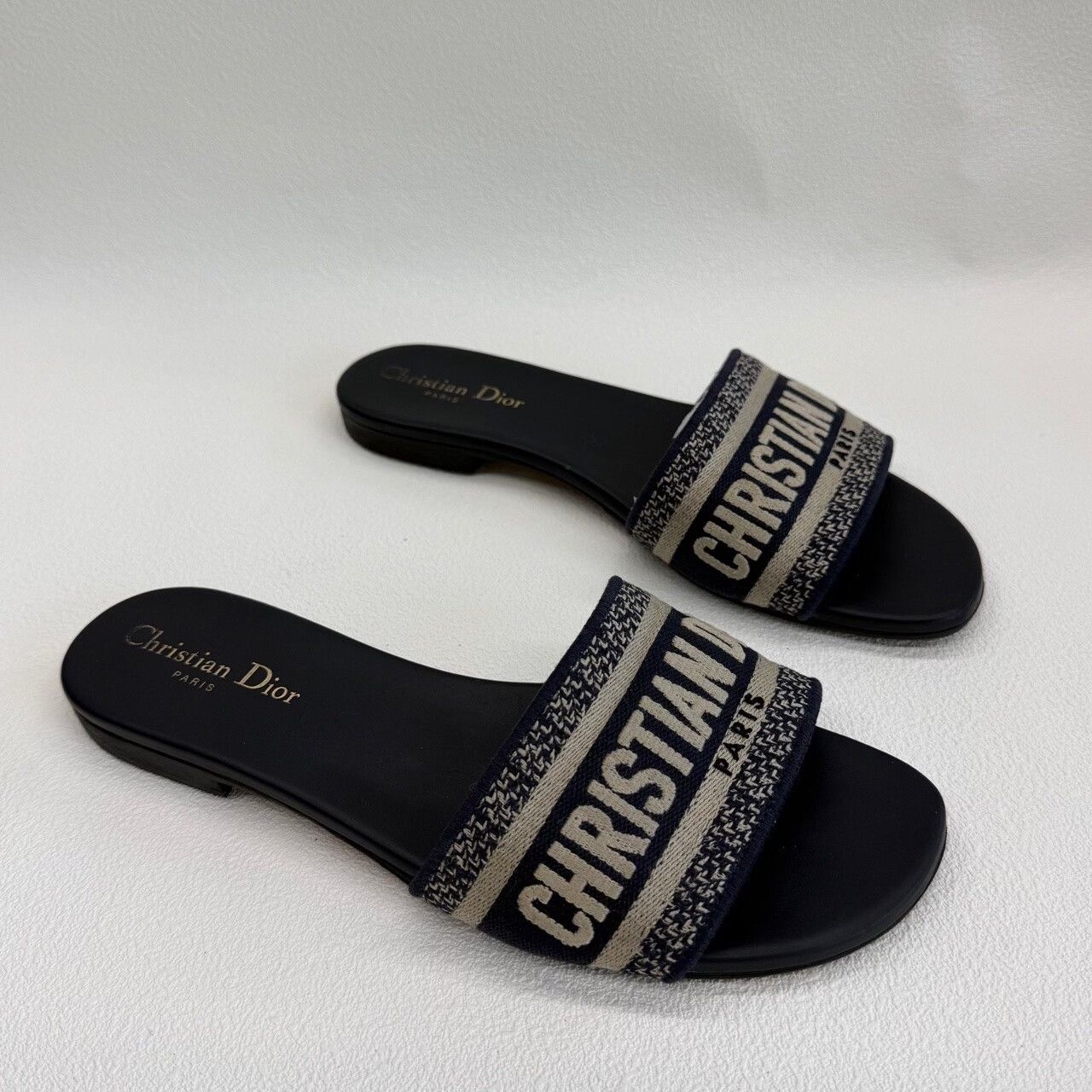 Dior Dior Canvas Printed Blue Sandals us_7-5 Women Size US 7.5 / IT 37.5 - 4 Thumbnail