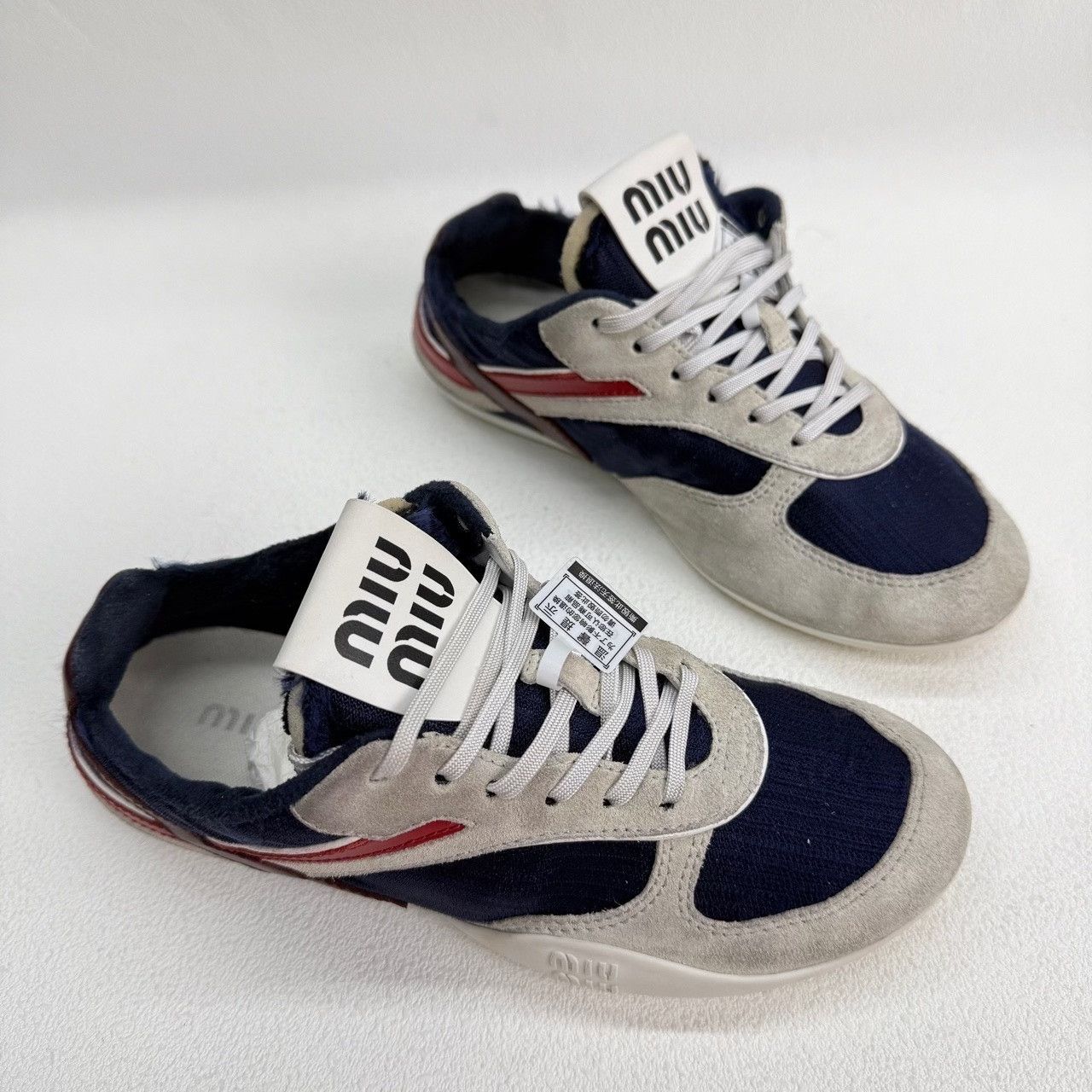 Miu Miu Miu Miu Blue Lowtop Sneakers us_5 Women Size US 5 / IT 35 - 3 Thumbnail