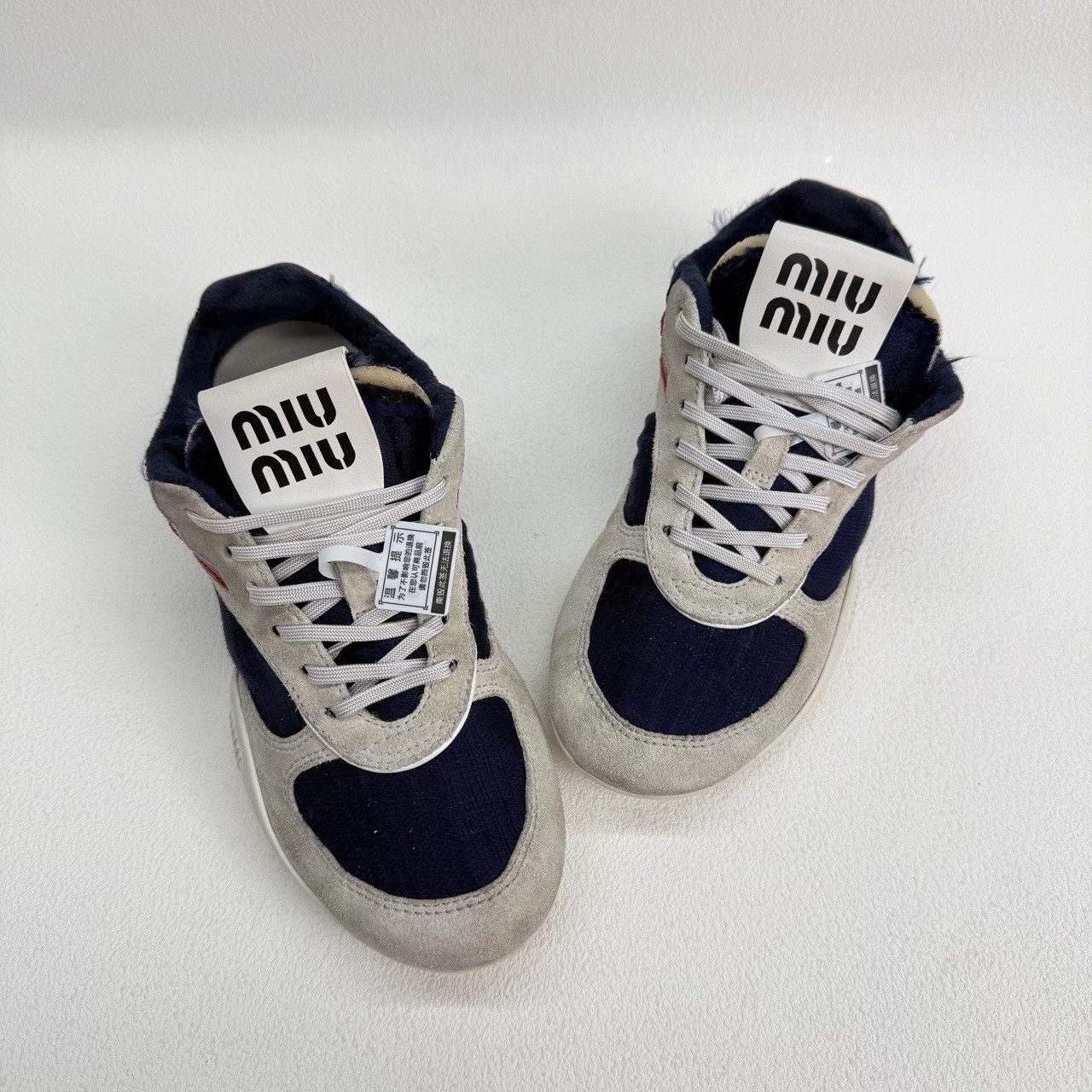 Miu Miu Miu Miu Blue Lowtop Sneakers us_5 Women Size US 5 / IT 35 - 8 Thumbnail