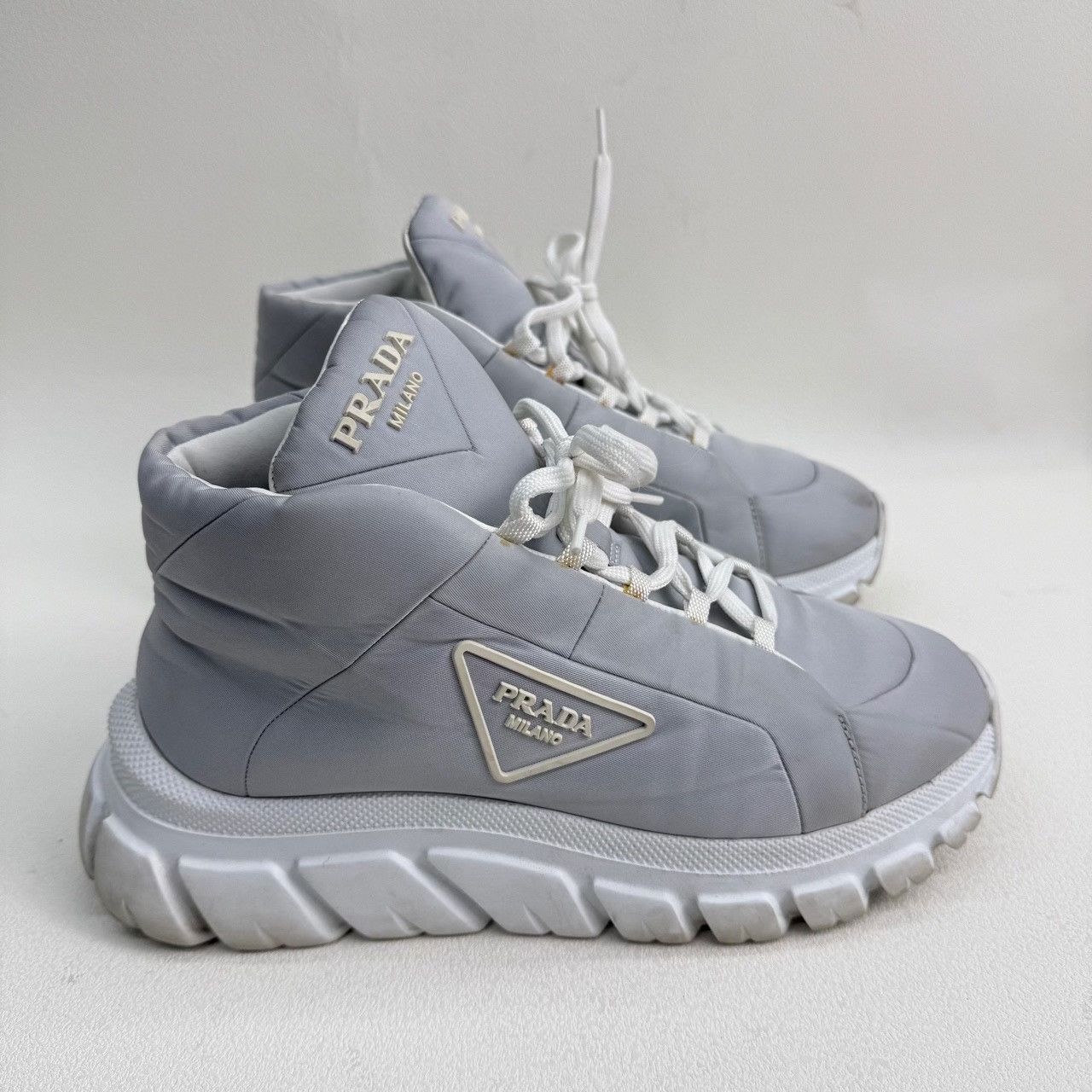 Prada Prada Casual Blue Hitop Sneakers us_6 Women Size US 6 / IT 36 - 4 Thumbnail
