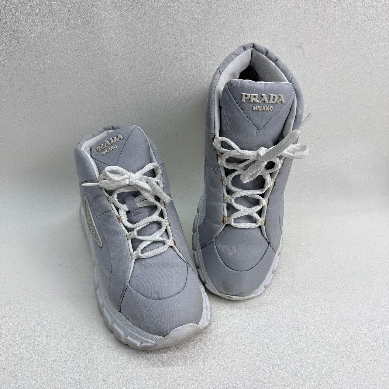 Prada Prada Casual Blue Hitop Sneakers us_6 Women Size US 6 / IT 36 - 8 Thumbnail