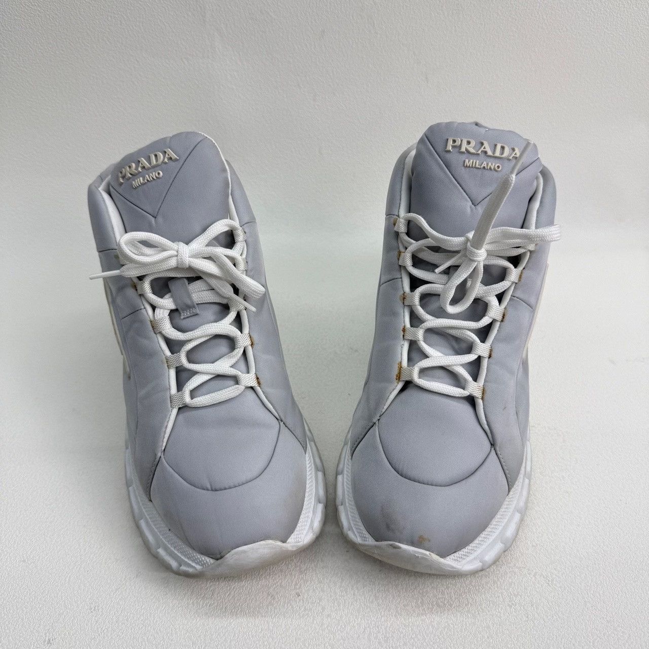 Prada Prada Casual Blue Hitop Sneakers us_6 Women Size US 6 / IT 36 - 9 Thumbnail