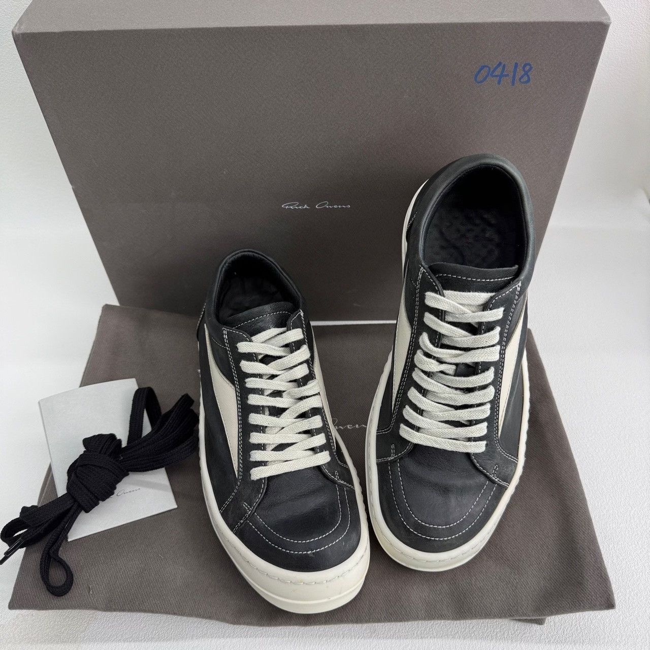Rick Owens Rick Owens Leather Black Lowtop Sneakers us_7-5 Women Size US 7.5 / IT 37.5 - 9 Thumbnail