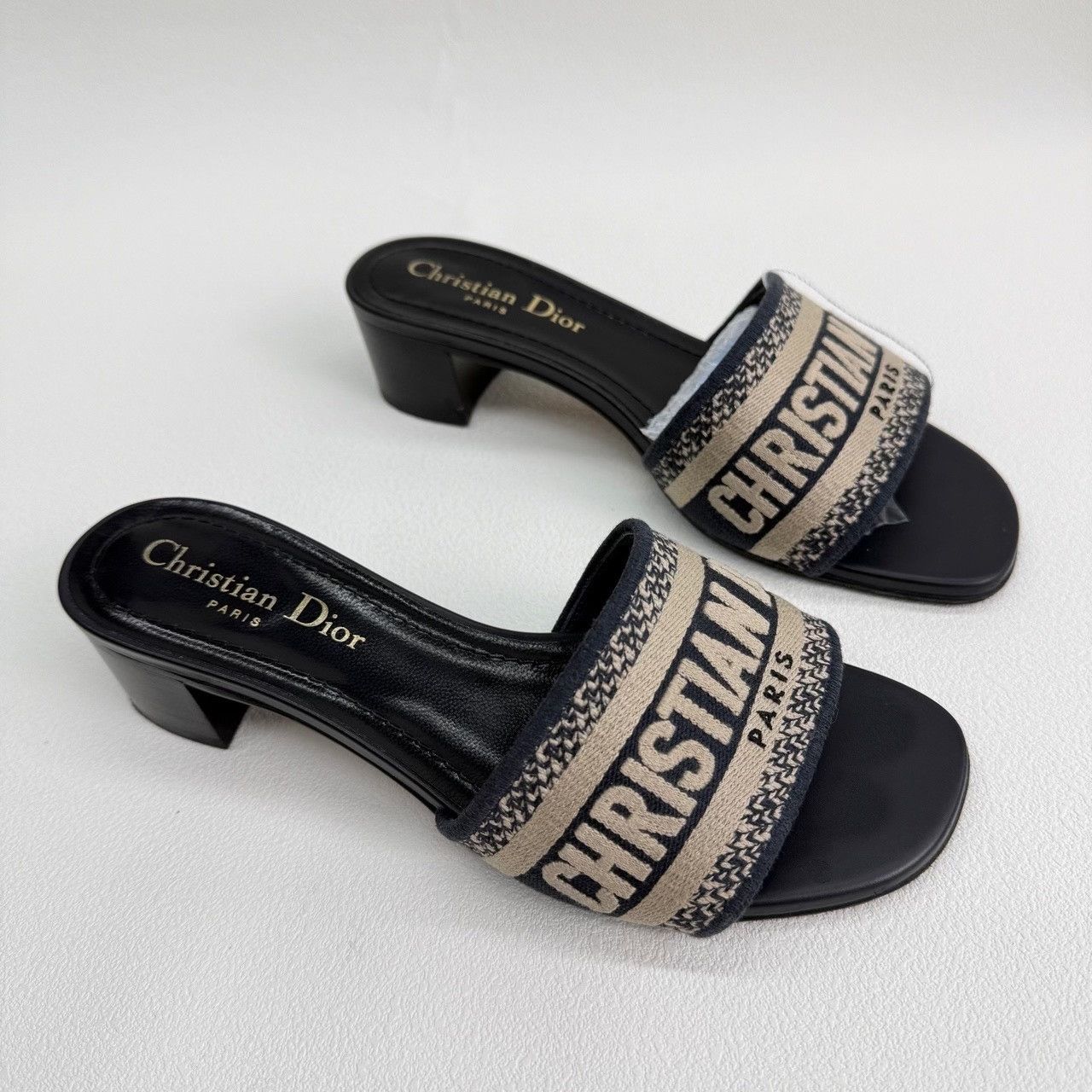 Dior Dior Retro Embroidered Blue Sandals us_5 Women Size US 5 / IT 35 - 3 Thumbnail