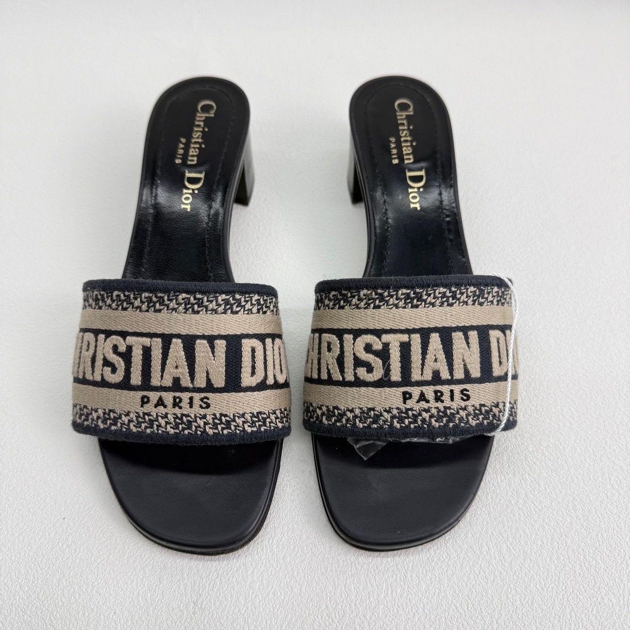 Dior Dior Retro Embroidered Blue Sandals us_5 Women Size US 5 / IT 35 - 2 Thumbnail