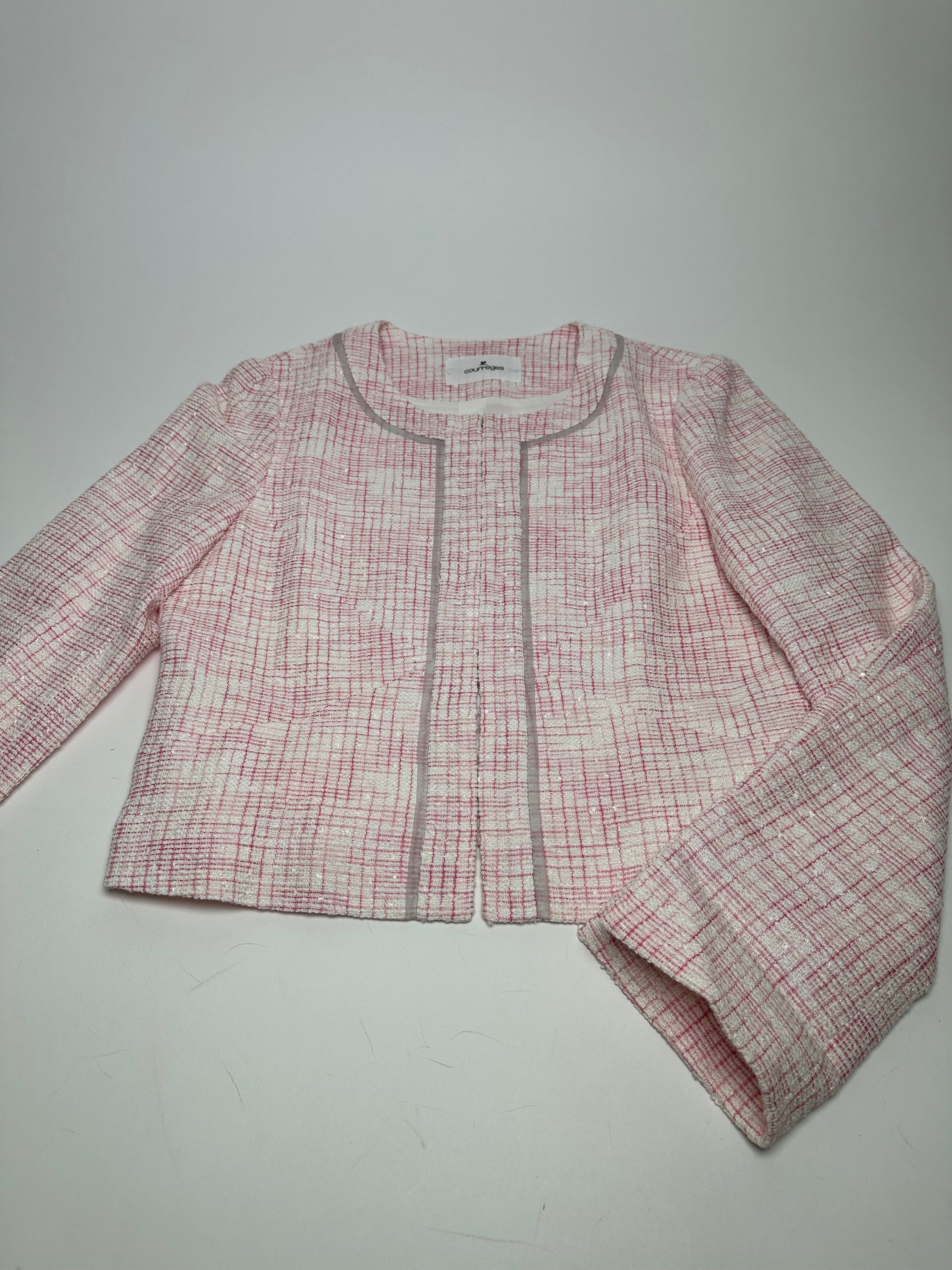 Courreges Vintage Checked Short Coat Pink White L Size L / US 10 / IT 46 - 5 Thumbnail