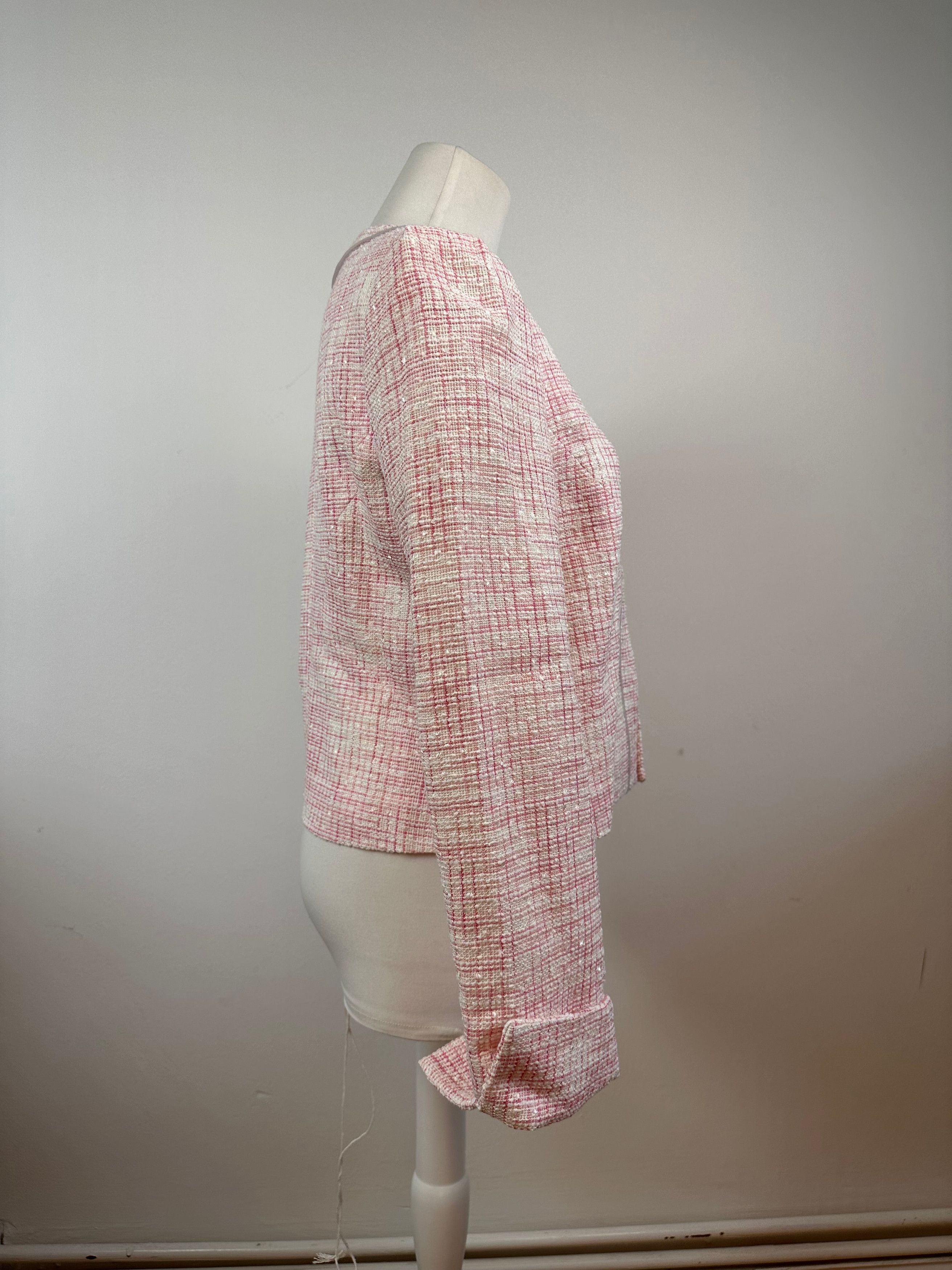 Courreges Vintage Checked Short Coat Pink White L Size L / US 10 / IT 46 - 2 Thumbnail