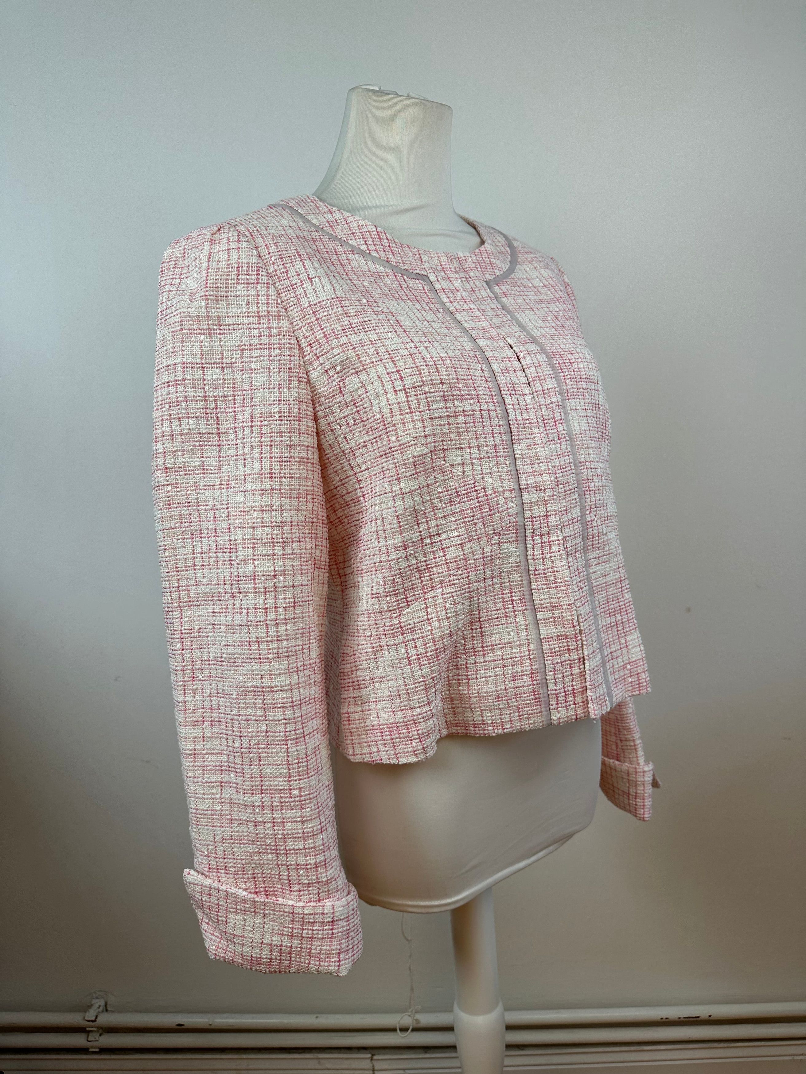 Courreges Vintage Checked Short Coat Pink White L Size L / US 10 / IT 46 - 4 Thumbnail