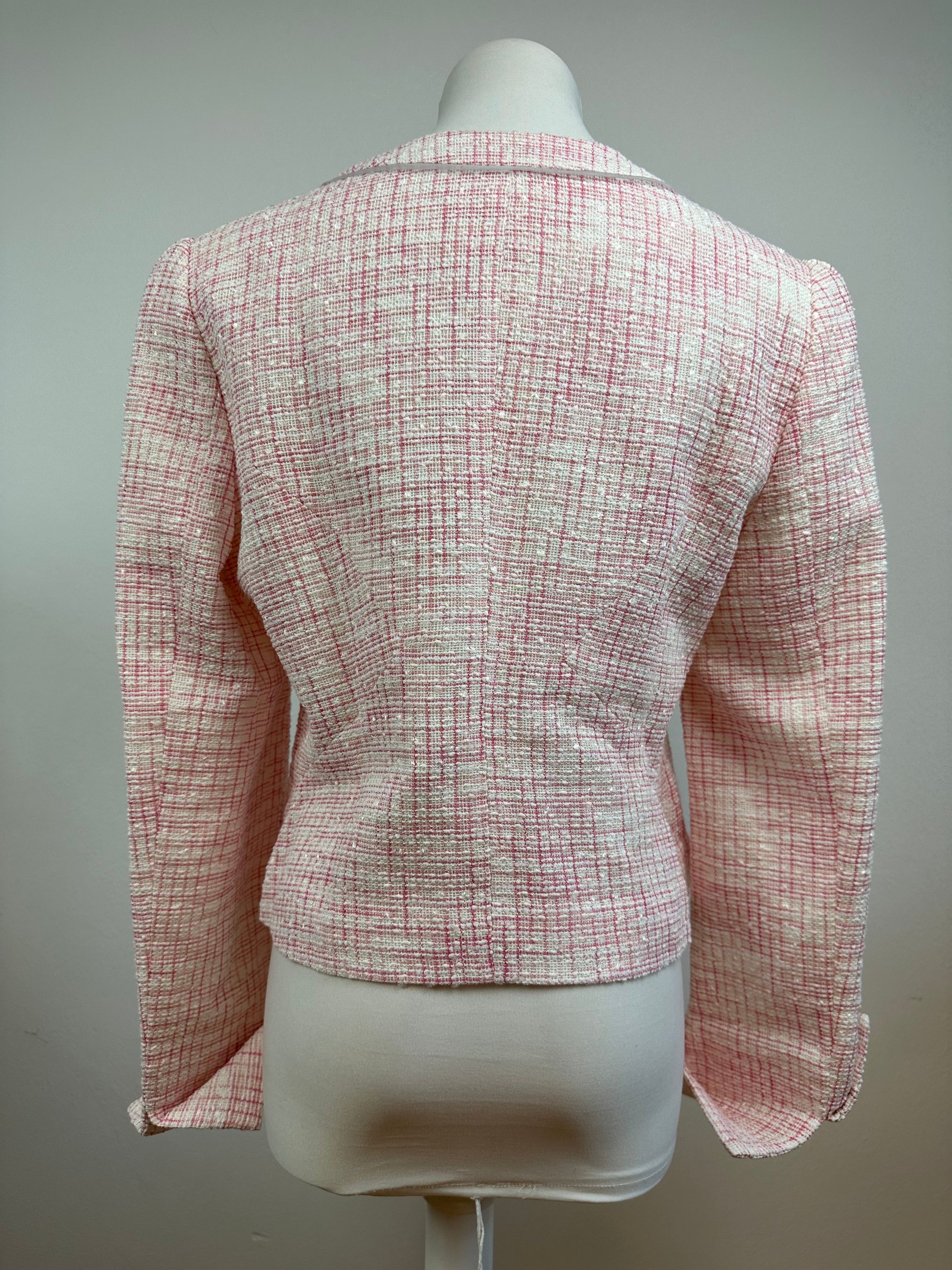 Courreges Vintage Checked Short Coat Pink White L Size L / US 10 / IT 46 - 3 Thumbnail