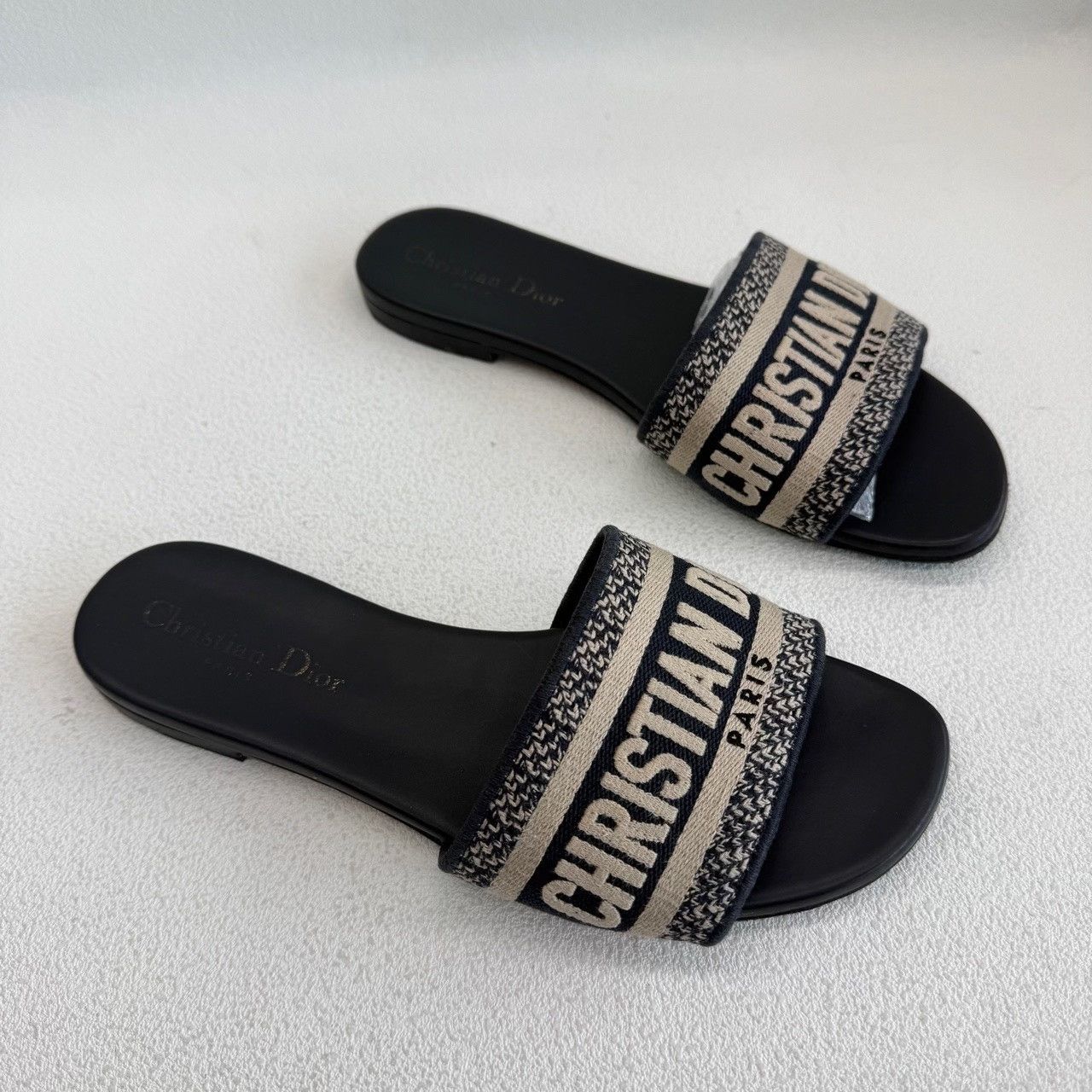 Dior Dior Retro Embroidered Blue Sandals us_6-5 Women Size US 6.5 / IT 36.5 - 3 Thumbnail