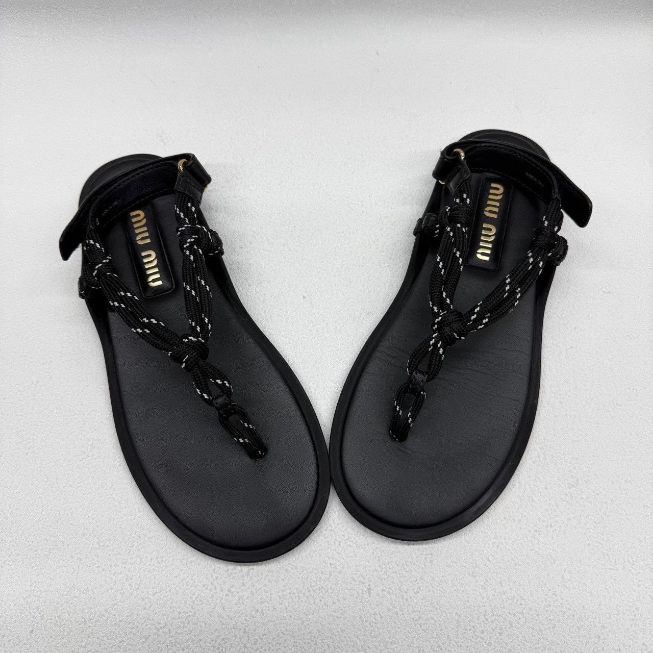 Miu Miu Miu Miu Black Sandals us_7-5 Women Size US 7.5 / IT 37.5 - 9 Thumbnail