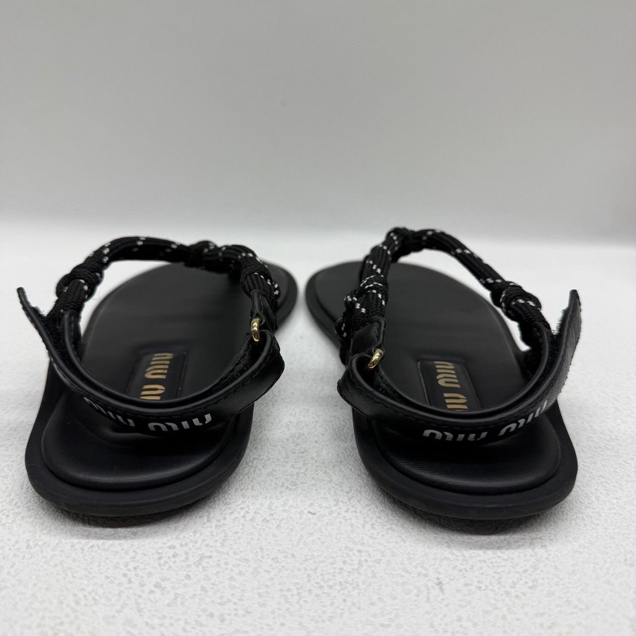 Miu Miu Miu Miu Black Sandals us_7-5 Women Size US 7.5 / IT 37.5 - 5 Thumbnail