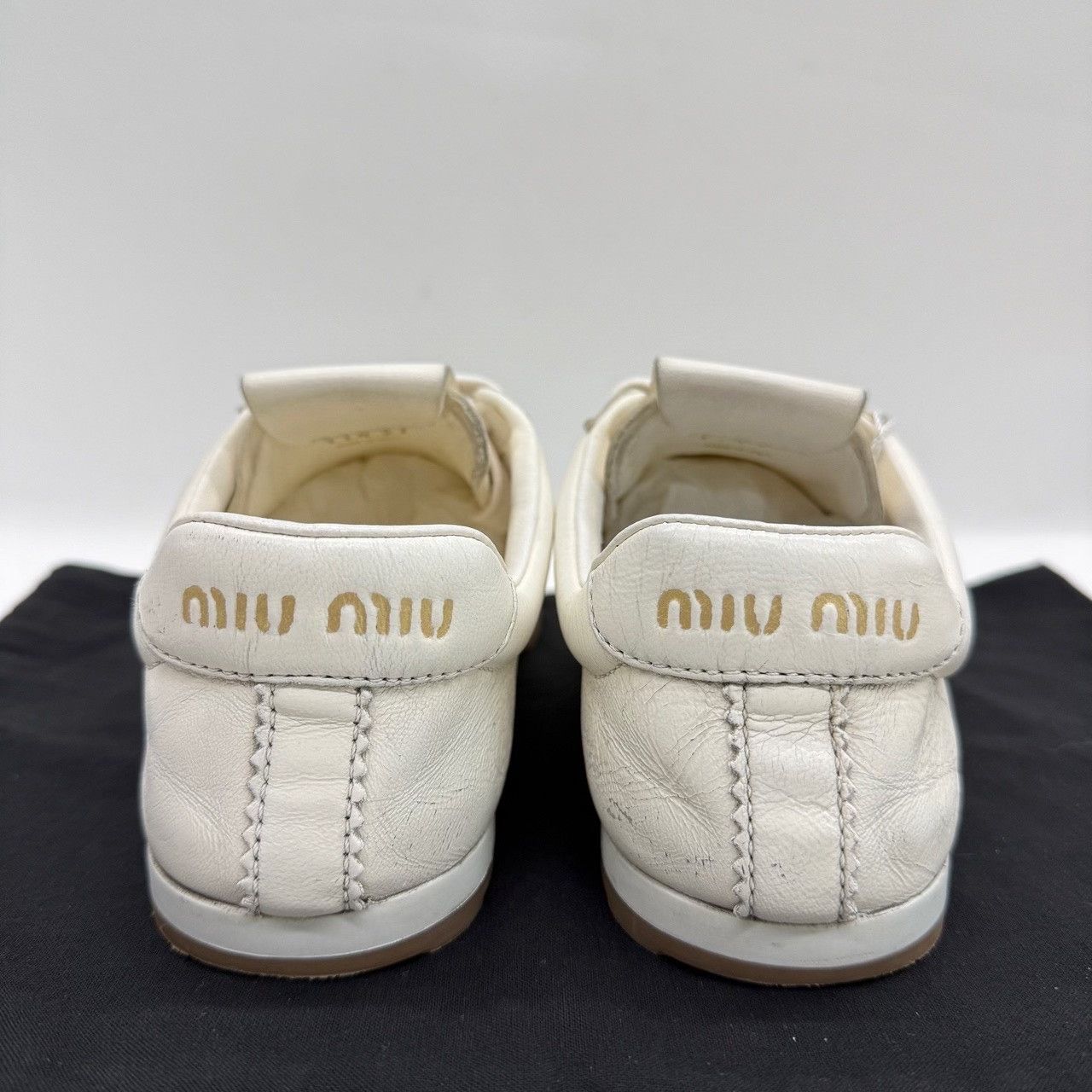 Miu Miu Miu Miu Leather White Lowtop Sneakers us_6-5 Women Size US 6.5 / IT 36.5 - 5 Thumbnail