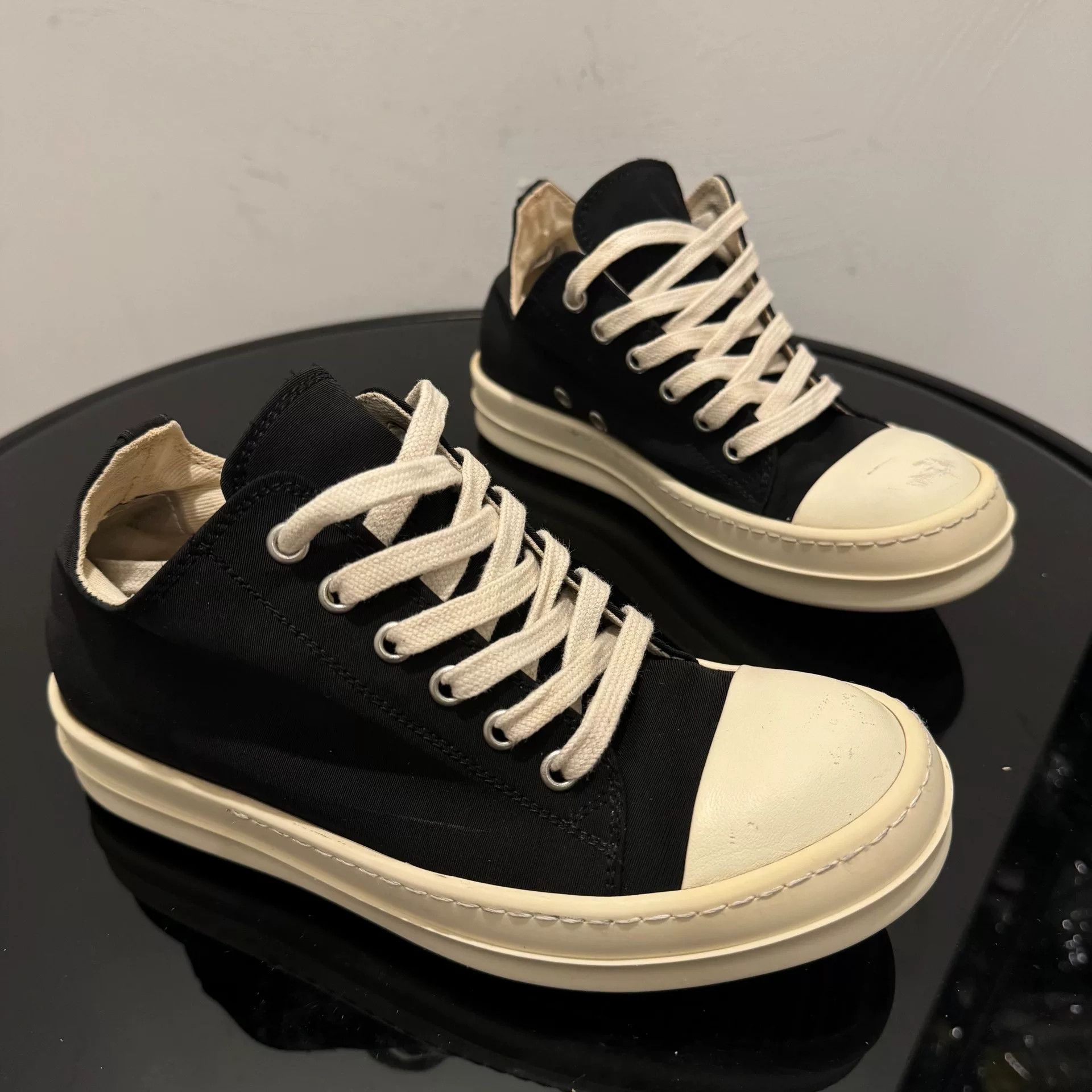 Rick Owens Rick Owens Black Lowtop Sneakers us_5 Women Size US 5 / IT 35 - 3 Thumbnail