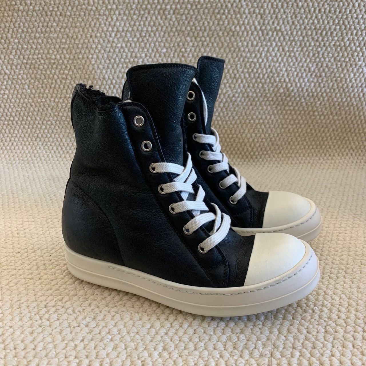 Rick Owens Rick Owens Leather Black Lowtop Sneakers 5 Men Size US 5 / EU 37 - 3 Thumbnail