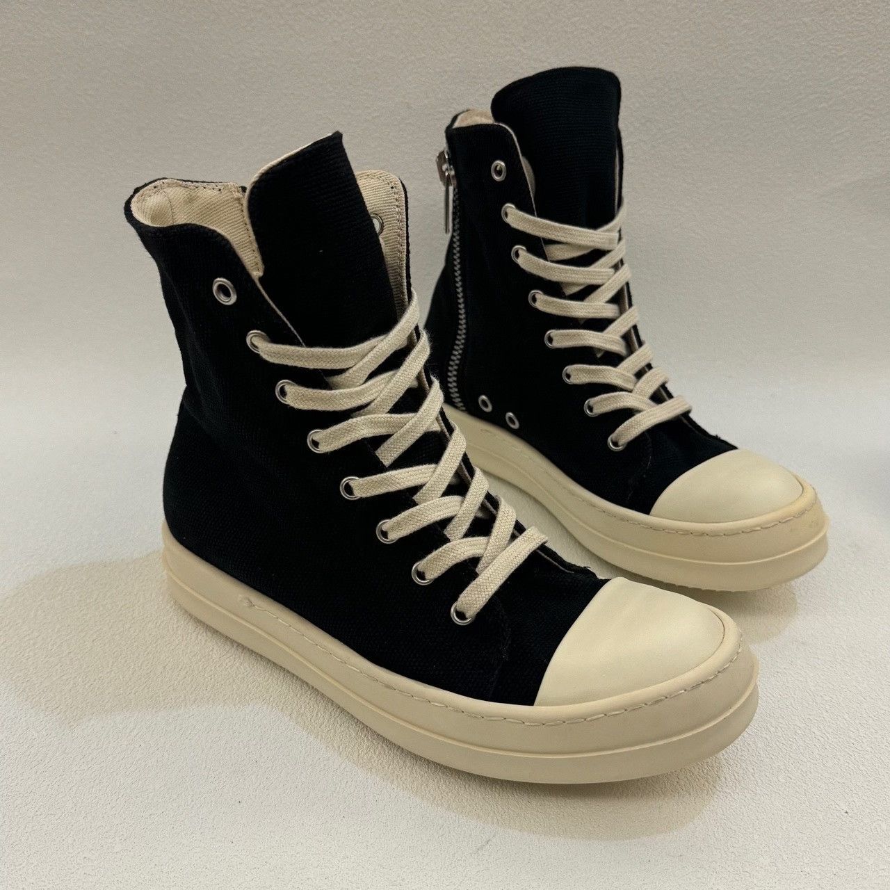 Rick Owens Rick Owens Canvas Black Hitop Sneakers us_6.5 Women Size US 6.5 / IT 36.5 - 3 Thumbnail