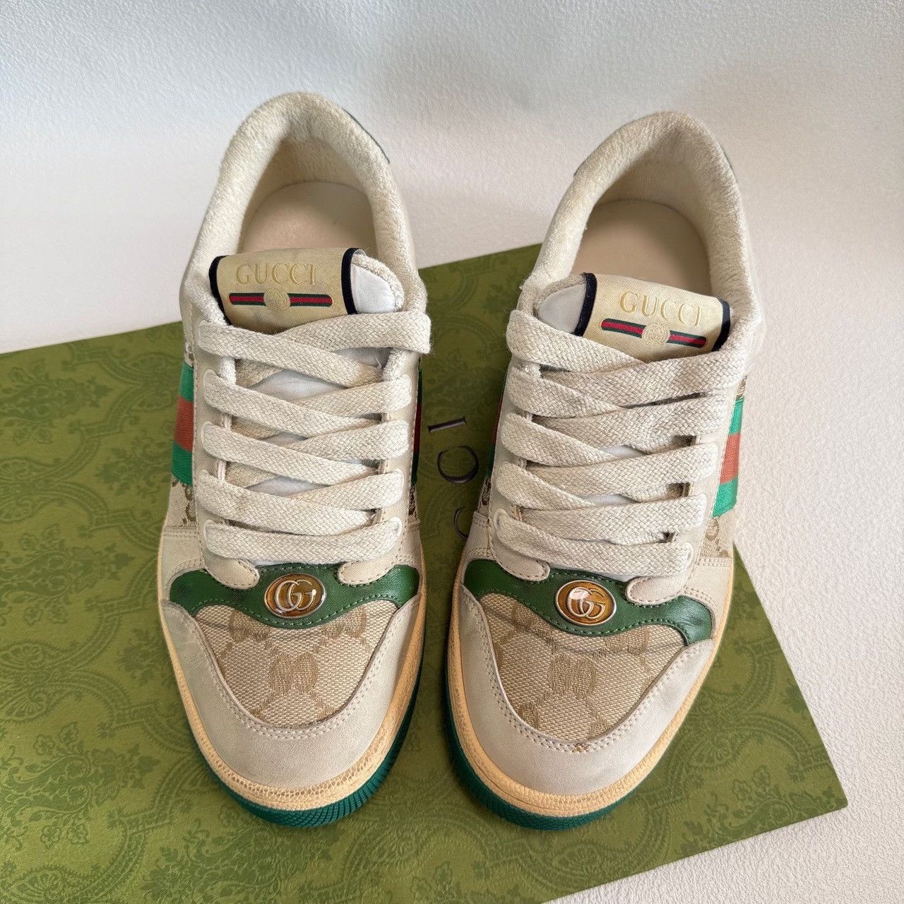 Gucci Gucci Distressed Orange Lowtop Sneakers us_6 Women Size US 6 / IT 36 - 8 Thumbnail