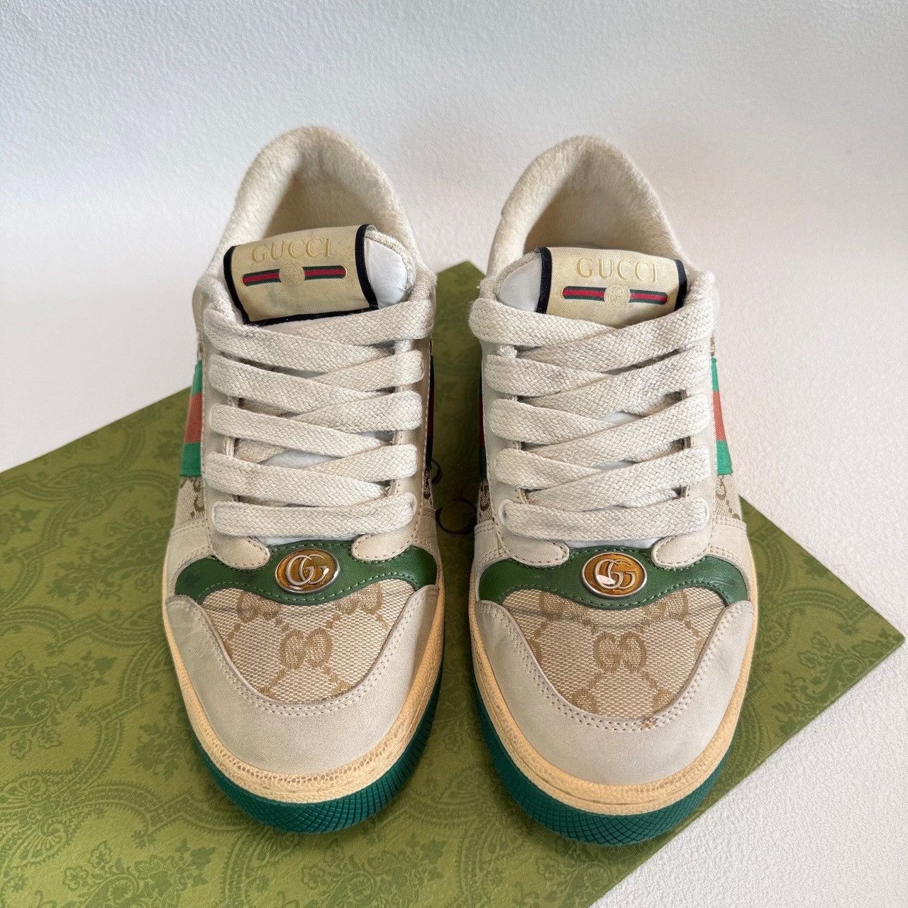 Gucci Gucci Distressed Orange Lowtop Sneakers us_6 Women Size US 6 / IT 36 - 2 Thumbnail