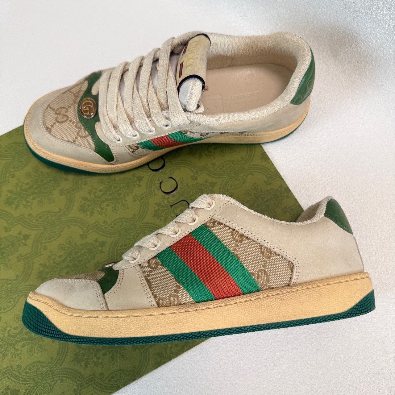 Gucci Gucci Distressed Orange Lowtop Sneakers us_6 Women Size US 6 / IT 36 - 7 Thumbnail