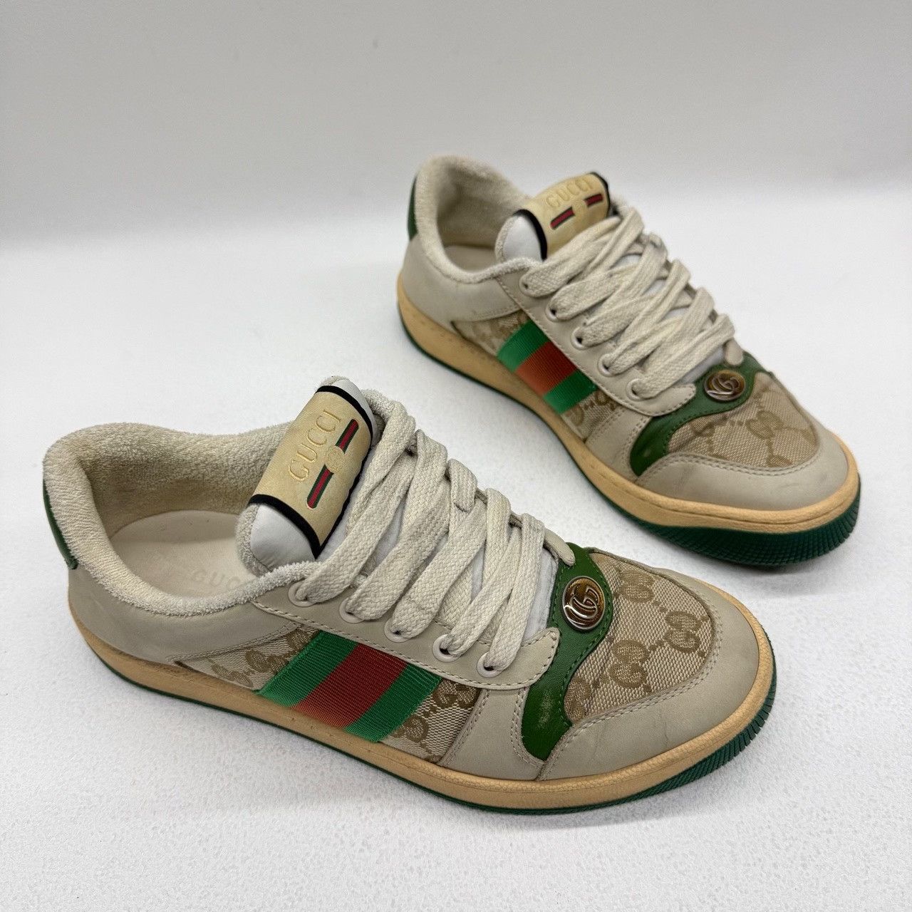 Gucci Gucci Distressed Green Lowtop Sneakers us_6 Women Size US 6 / IT 36 - 3 Thumbnail