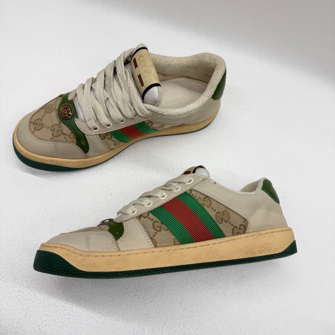 Gucci Gucci Distressed Green Lowtop Sneakers us_6 Women Size US 6 / IT 36 - 8 Thumbnail