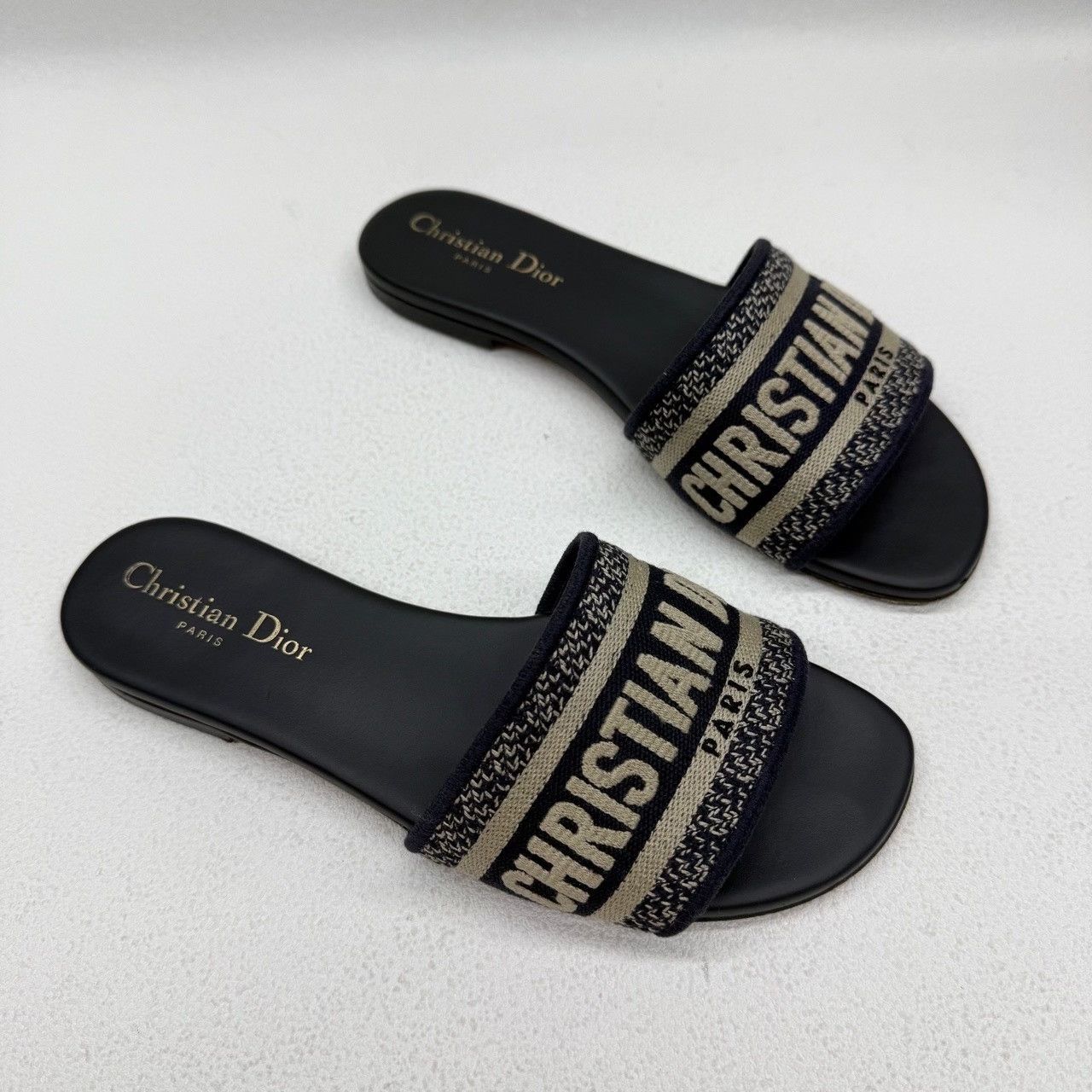 Dior Dior Canvas Printed Blue Sandals us_6 Women Size US 6 / IT 36 - 3 Thumbnail