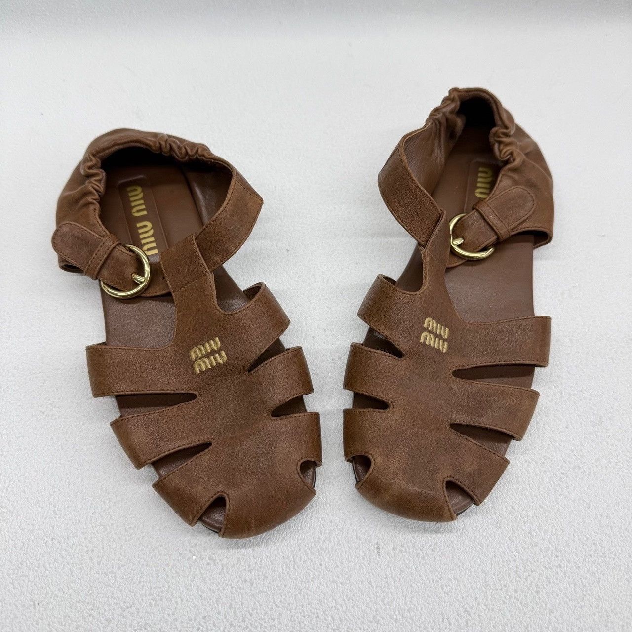 Miu Miu Miu Miu Brown Sandals us_6-5 Women Size US 6.5 / IT 36.5 - 9 Thumbnail