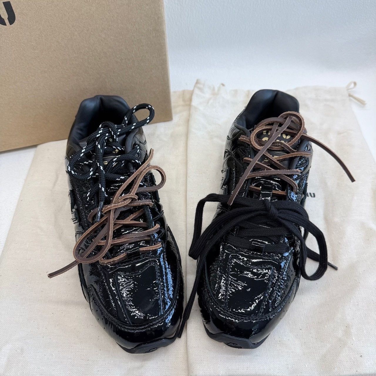 Miu Miu Miu Miu Collab Black Lowtop Sneakers us_6 Women Size US 6 / IT 36 - 9 Thumbnail