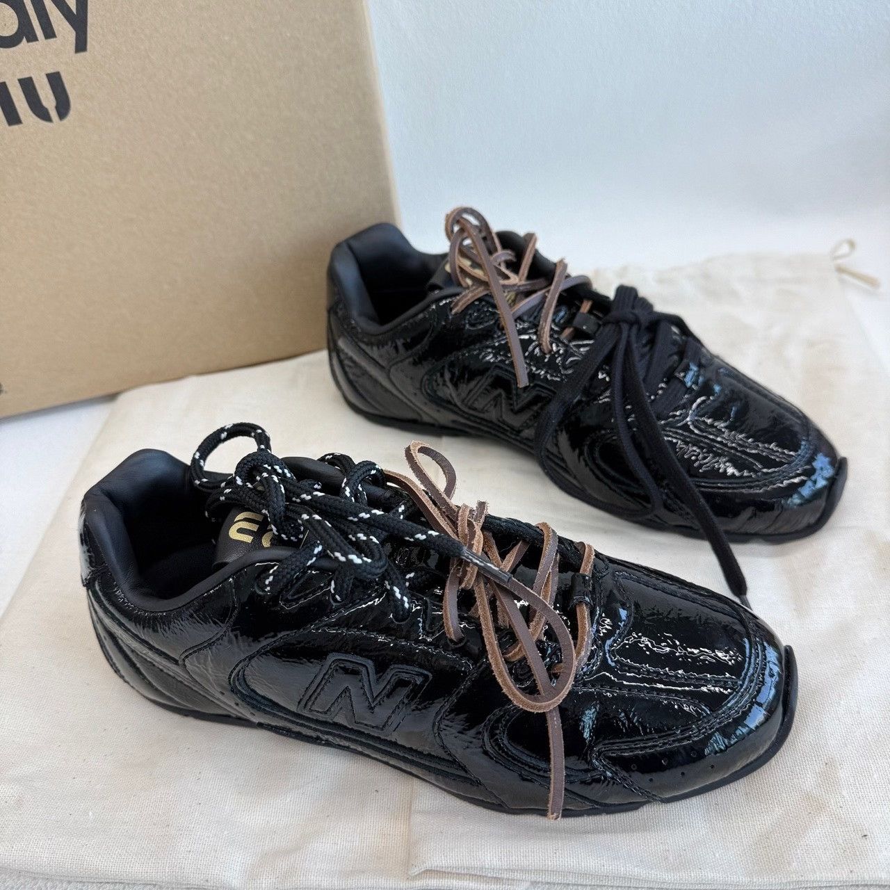Miu Miu Miu Miu Collab Black Lowtop Sneakers us_6 Women Size US 6 / IT 36 - 3 Thumbnail
