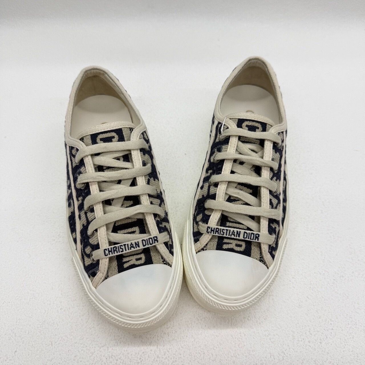 Dior Dior Embroidered Blue Lowtop Sneakers us_4 Women Size US 4 / IT 34 - 8 Thumbnail
