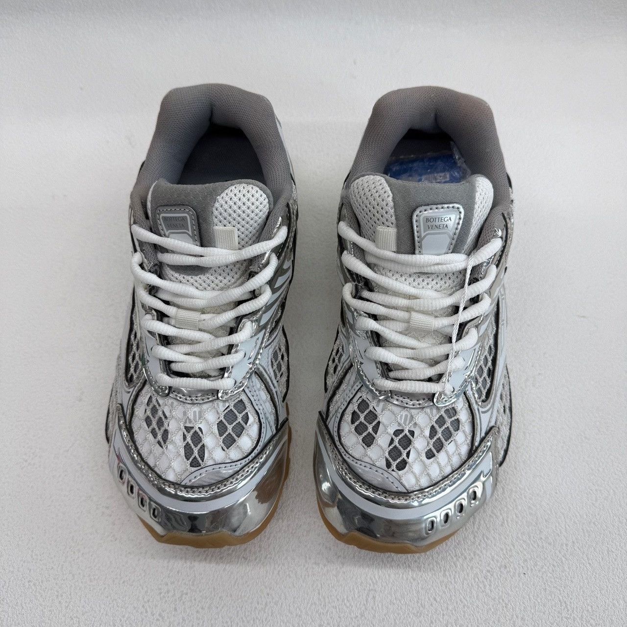 Bottega Veneta Bottega Veneta Silver Lowtop Sneakers us_5 Women Size US 5 / IT 35 - 2 Thumbnail