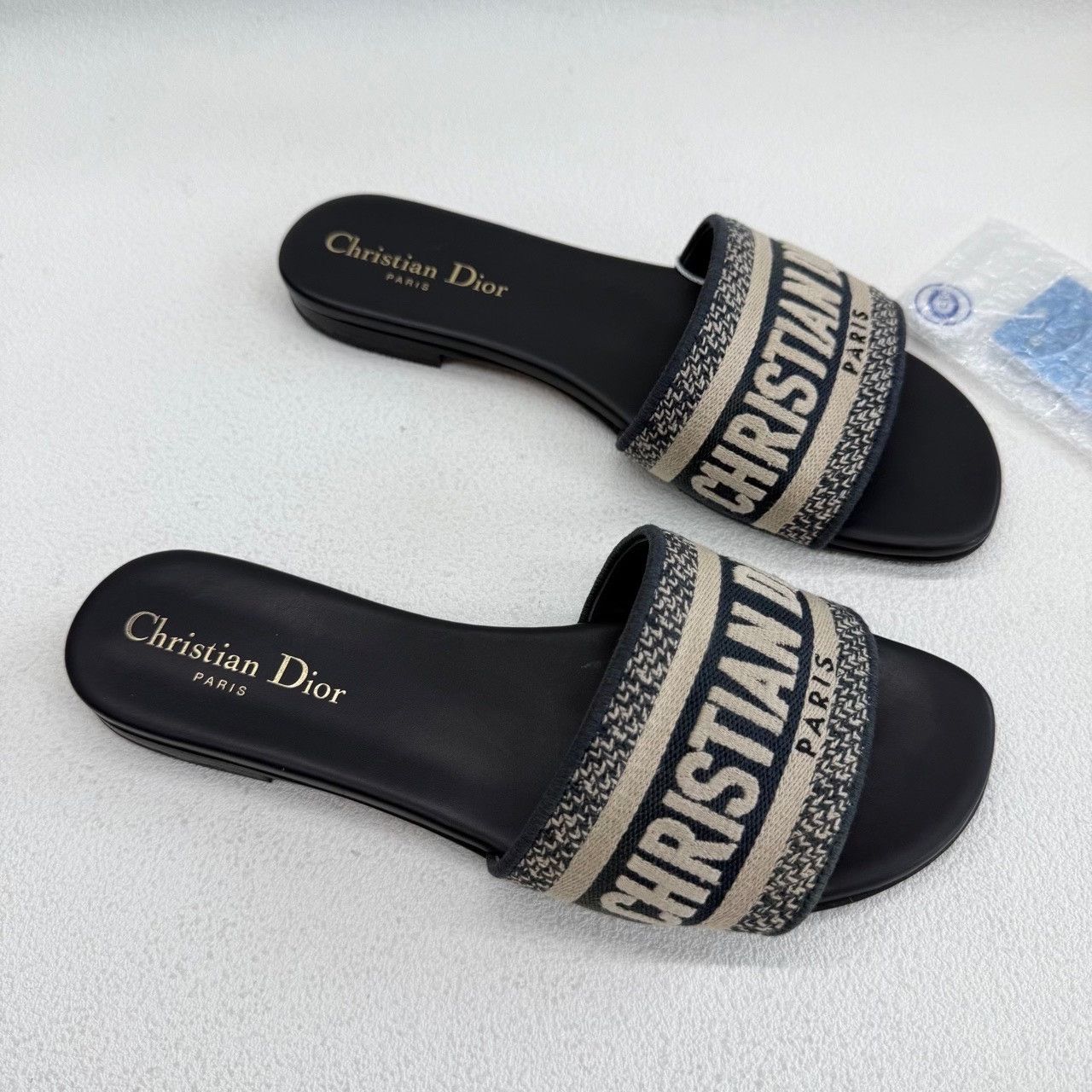 Dior Dior Retro Embroidered Blue Sandals us_6-5 Women Size US 6.5 / IT 36.5 - 3 Thumbnail