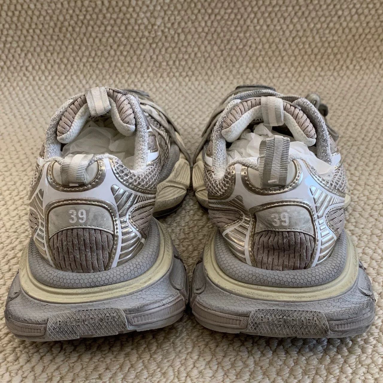 Balenciaga Balenciaga Mesh Silver Lowtop Sneakers us_8-5 Women Size US 8.5 / IT 38.5 - 2 Thumbnail