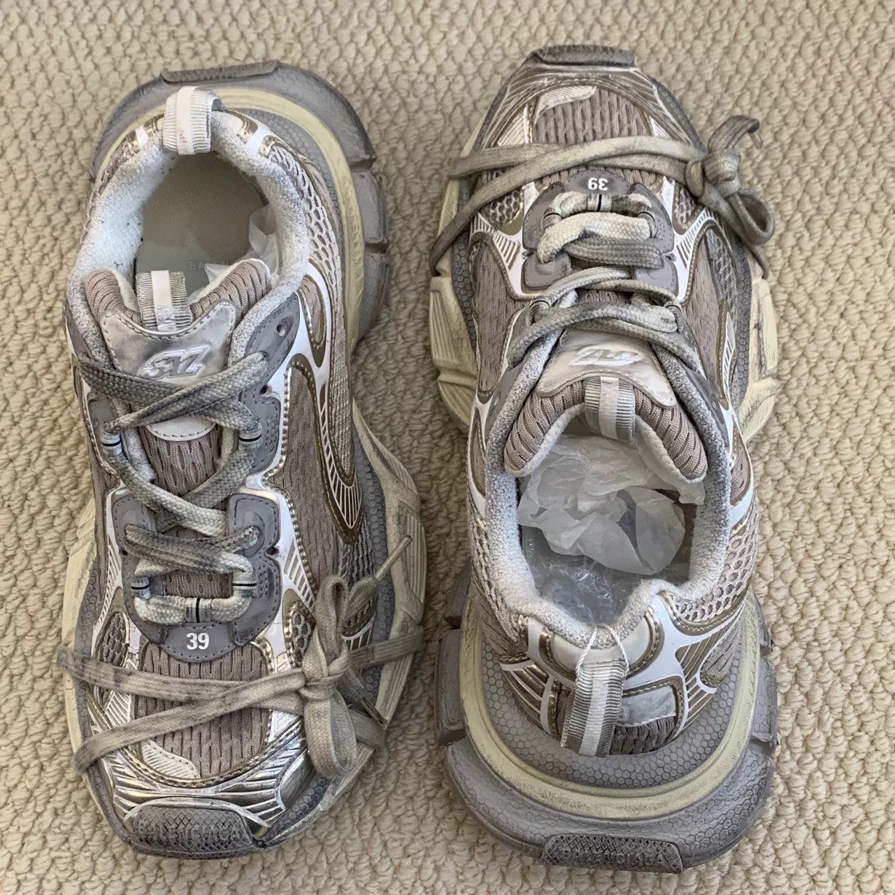 Balenciaga Balenciaga Mesh Silver Lowtop Sneakers us_8-5 Women Size US 8.5 / IT 38.5 - 5 Thumbnail