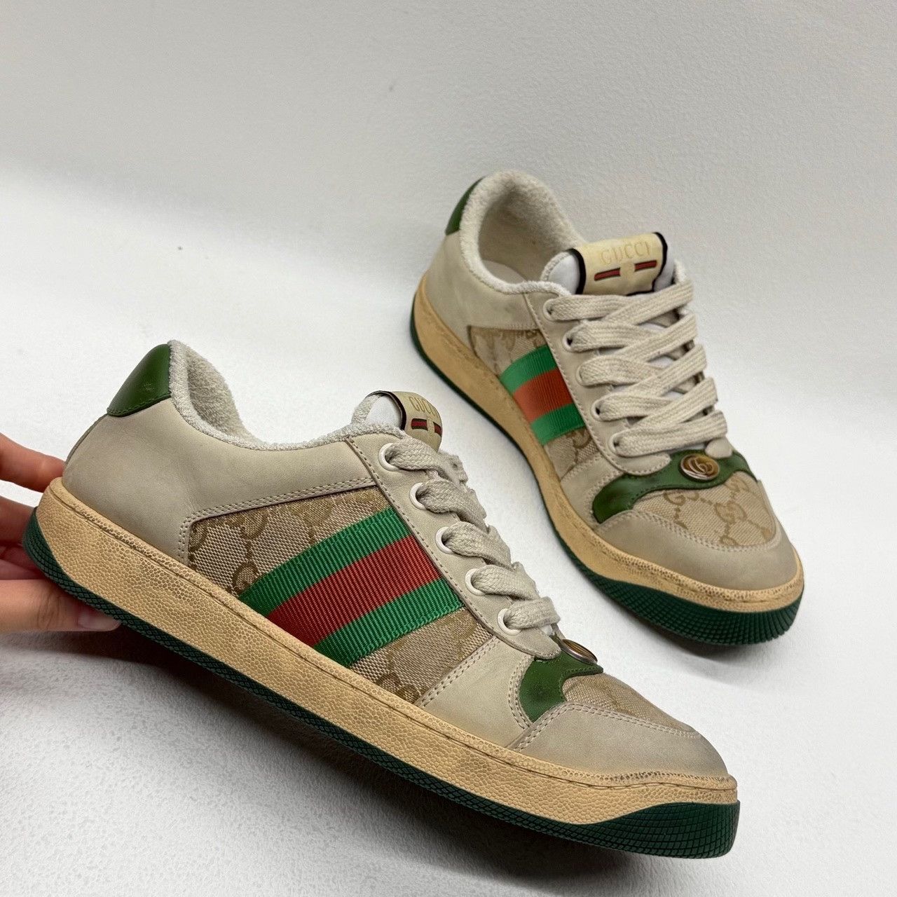 Gucci Gucci Distressed Orange Lowtop Sneakers us_6-5 Women Size US 6.5 / IT 36.5 - 8 Thumbnail