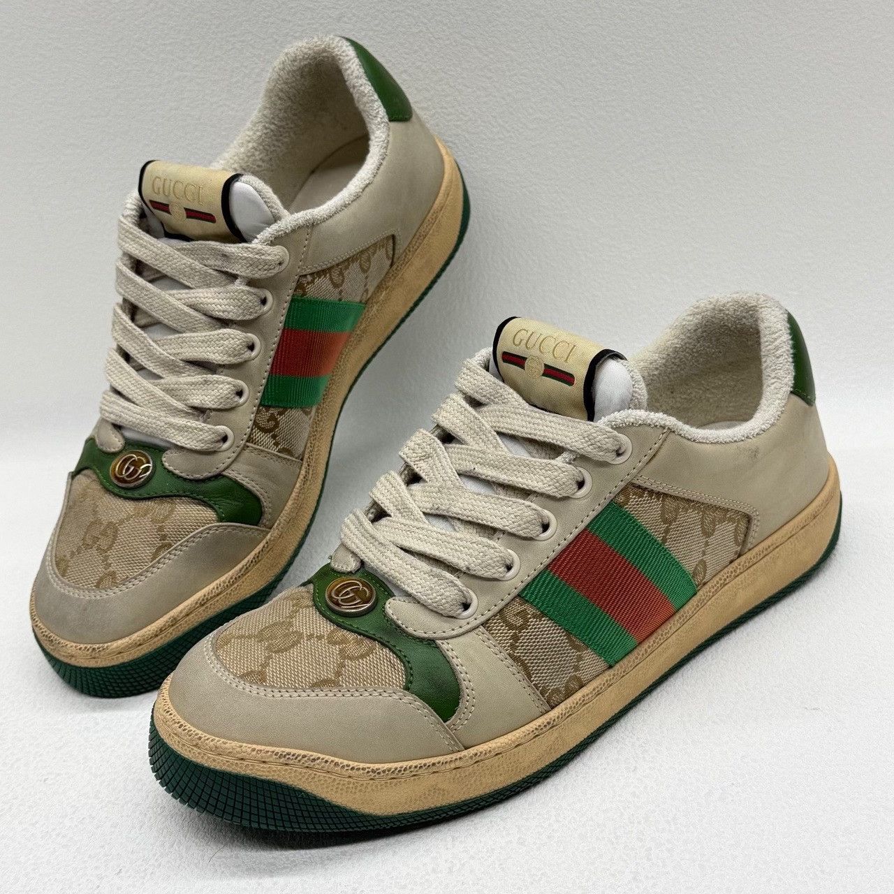Gucci Gucci Distressed Orange Lowtop Sneakers us_6-5 Women Size US 6.5 / IT 36.5 - 7 Thumbnail