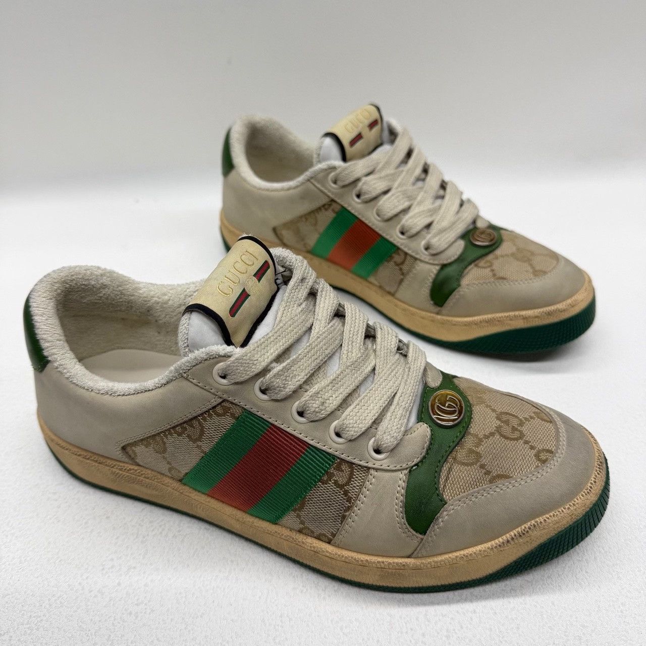 Gucci Gucci Distressed Orange Lowtop Sneakers us_6-5 Women Size US 6.5 / IT 36.5 - 3 Thumbnail