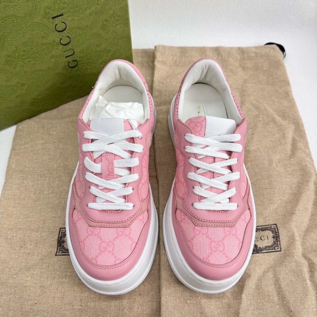 Gucci Gucci Leather Pink Lowtop Sneakers us_6 Women Size US 6 / IT 36 - 2 Thumbnail