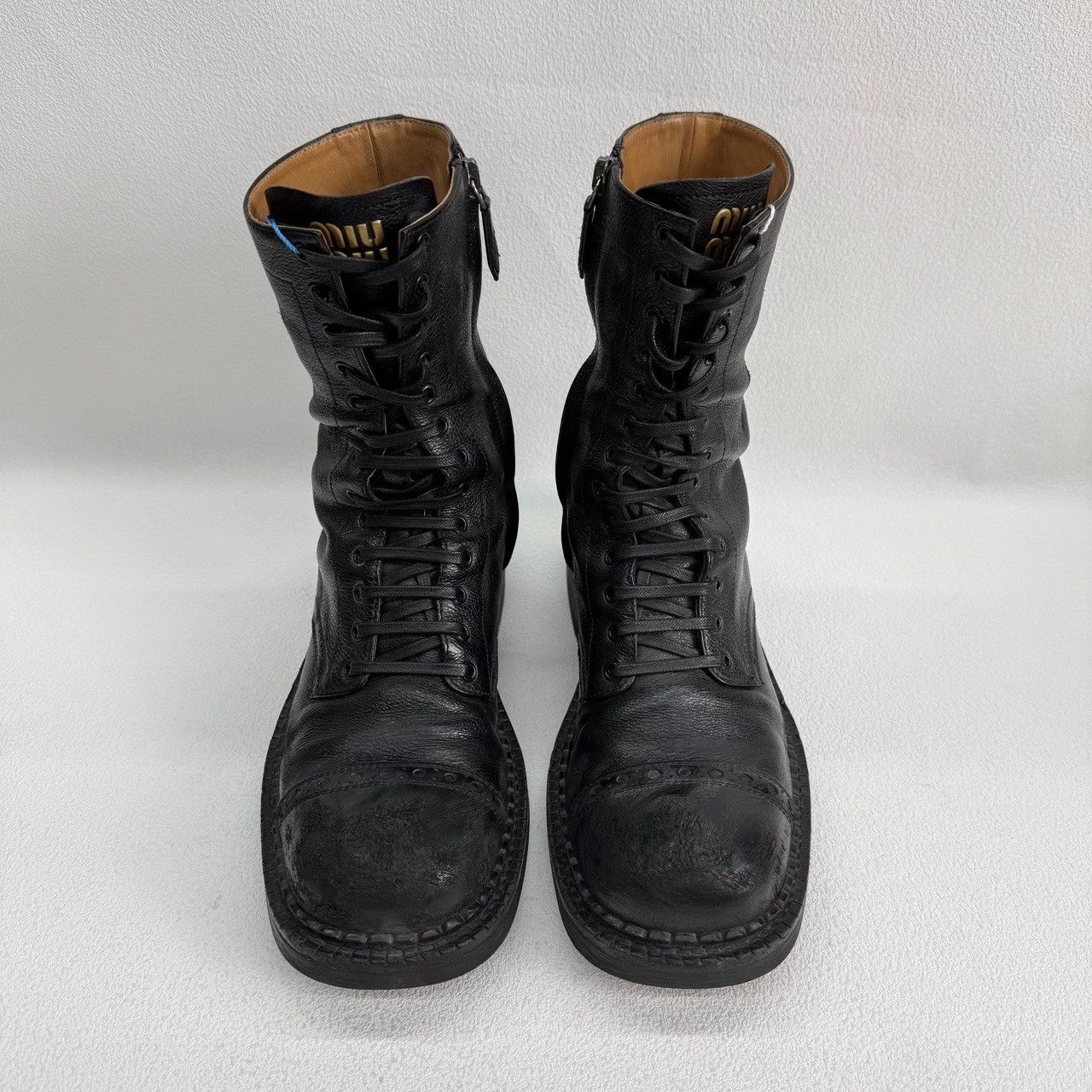 Miu Miu Miu Miu Leather Black Boots us_5 Women Size US 5 / IT 35 - 2 Thumbnail