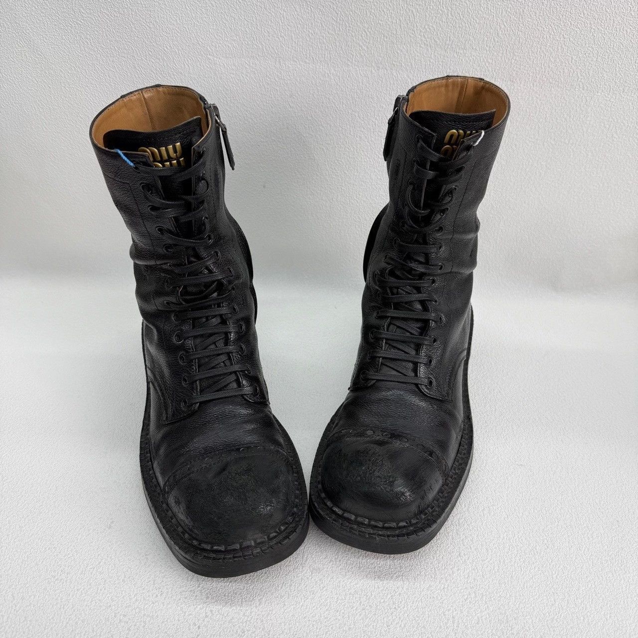 Miu Miu Miu Miu Leather Black Boots us_5 Women Size US 5 / IT 35 - 8 Thumbnail