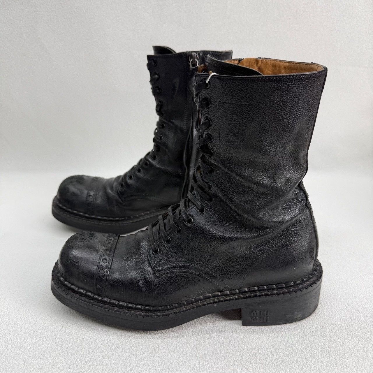 Miu Miu Miu Miu Leather Black Boots us_5 Women Size US 5 / IT 35 - 6 Thumbnail