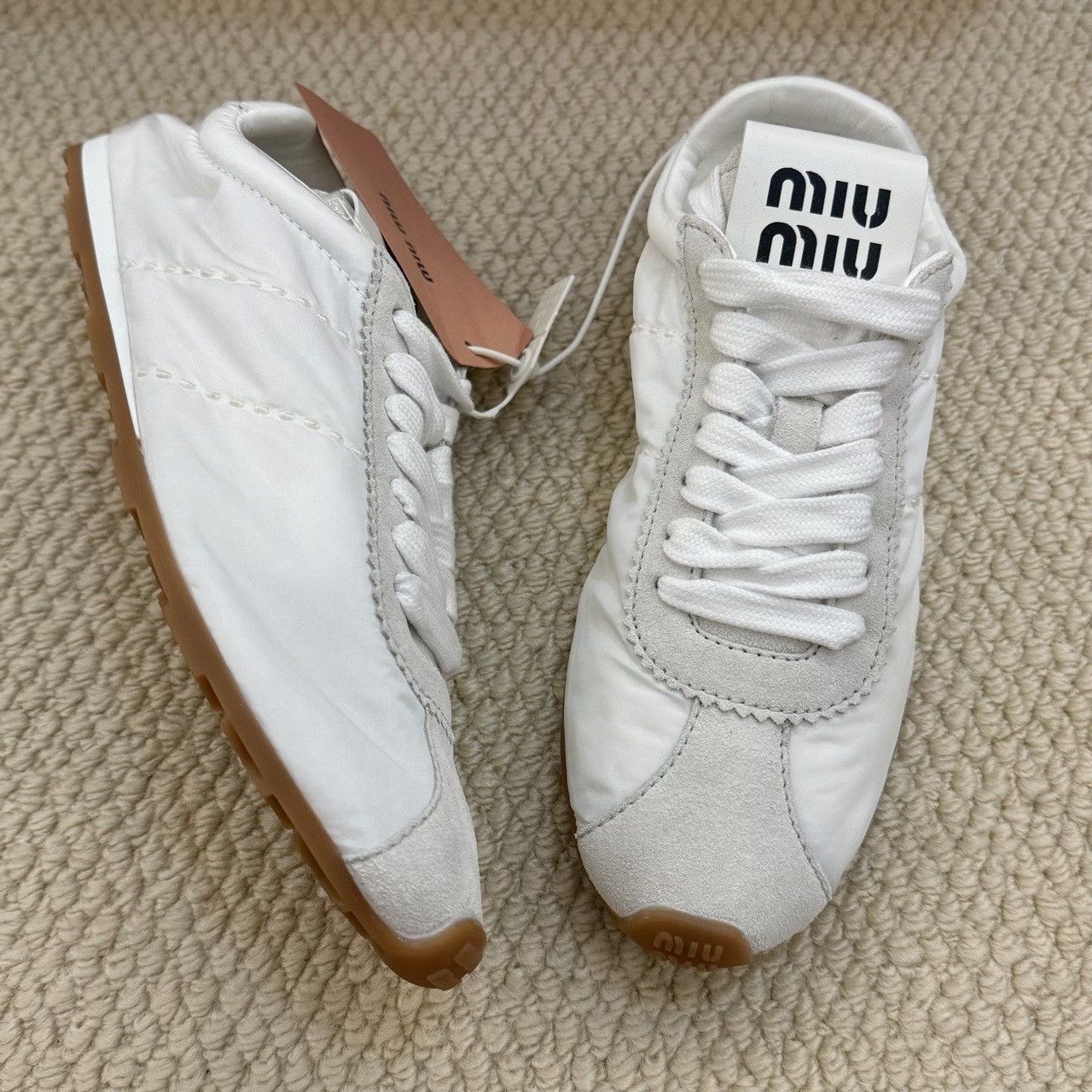 Miu Miu Miu Miu White Lowtop Sneakers us_5 Women Size US 5 / IT 35 - 8 Thumbnail