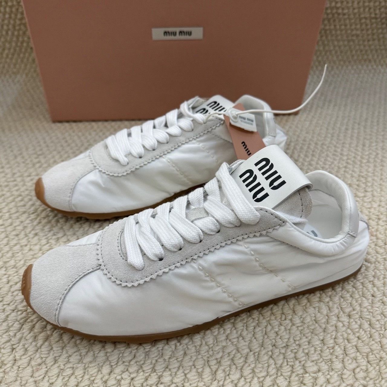 Miu Miu Miu Miu White Lowtop Sneakers us_5 Women Size US 5 / IT 35 - 2 Thumbnail