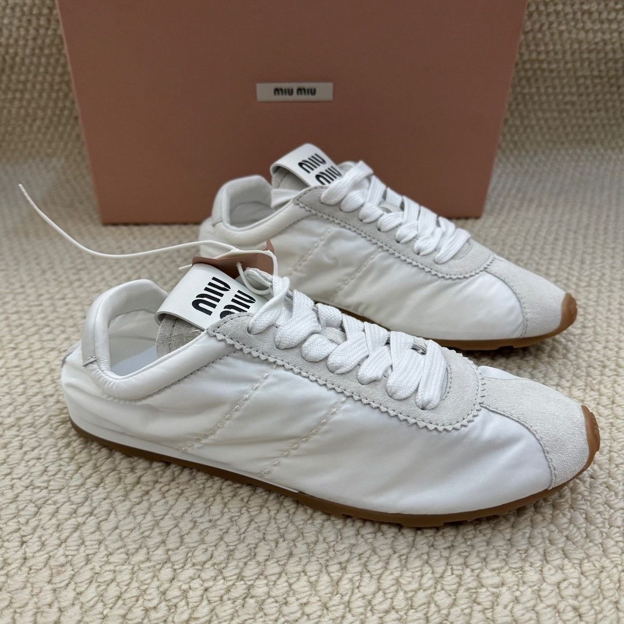 Miu Miu Miu Miu White Lowtop Sneakers us_5 Women Size US 5 / IT 35 - 4 Thumbnail