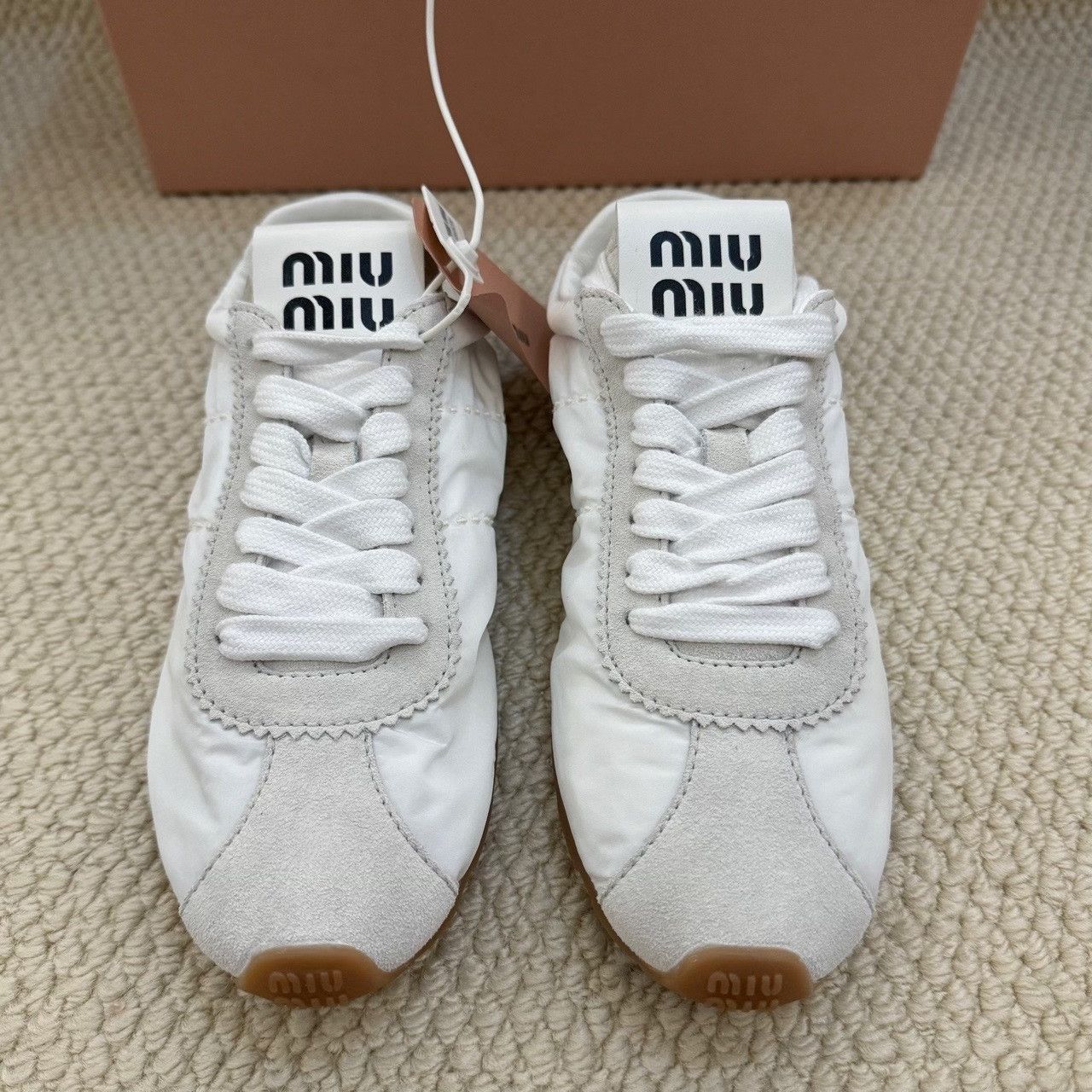 Miu Miu Miu Miu White Lowtop Sneakers us_5 Women Size US 5 / IT 35 - 3 Thumbnail