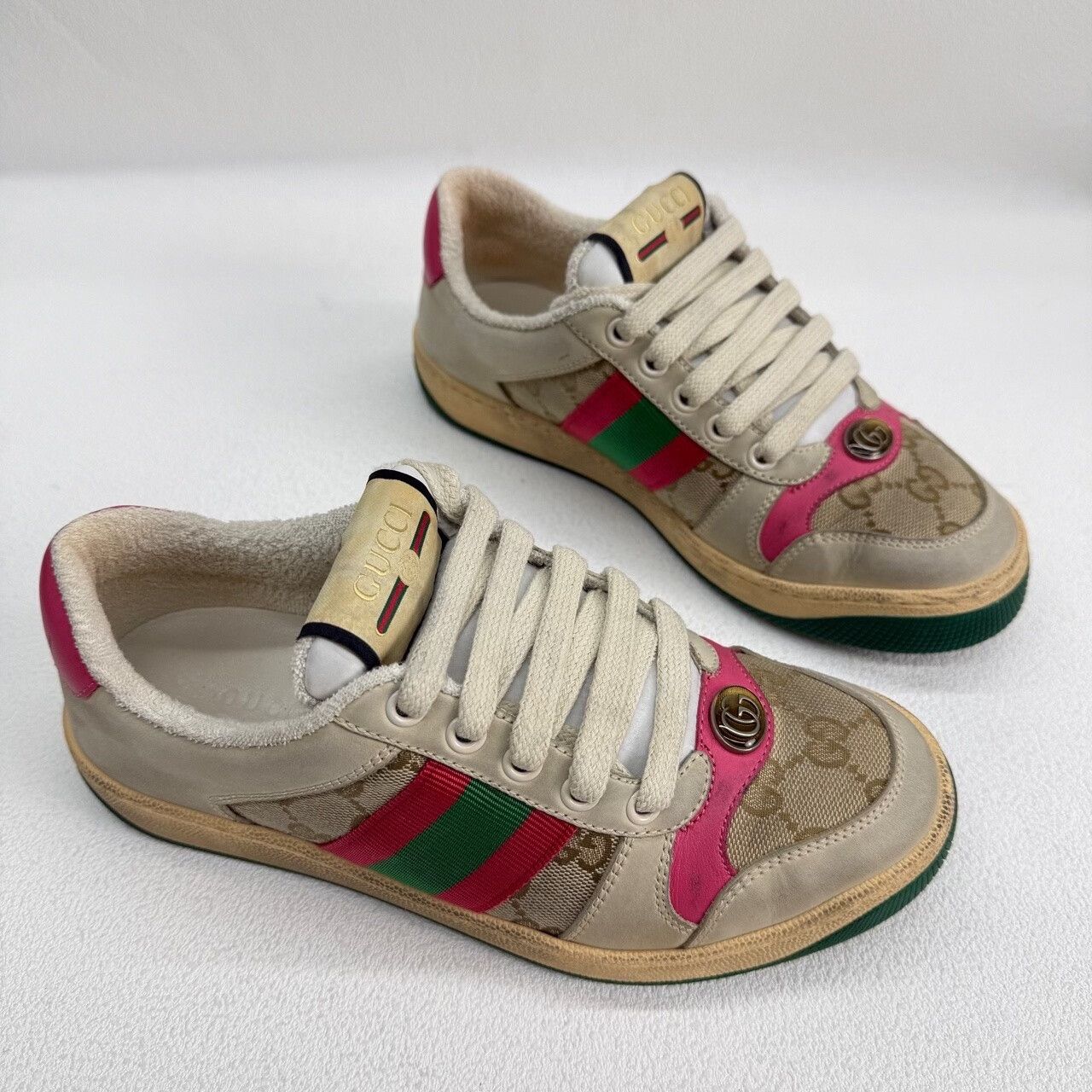 Gucci Gucci Leather Pink Lowtop Sneakers us_5 Women Size US 5 / IT 35 - 3 Thumbnail