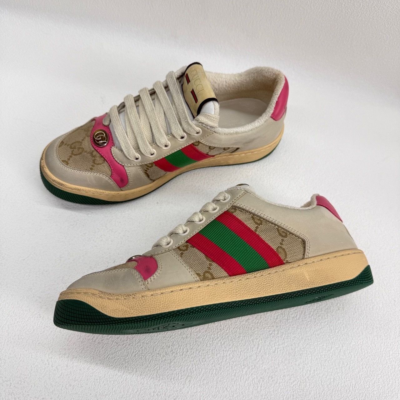 Gucci Gucci Leather Pink Lowtop Sneakers us_5 Women Size US 5 / IT 35 - 8 Thumbnail