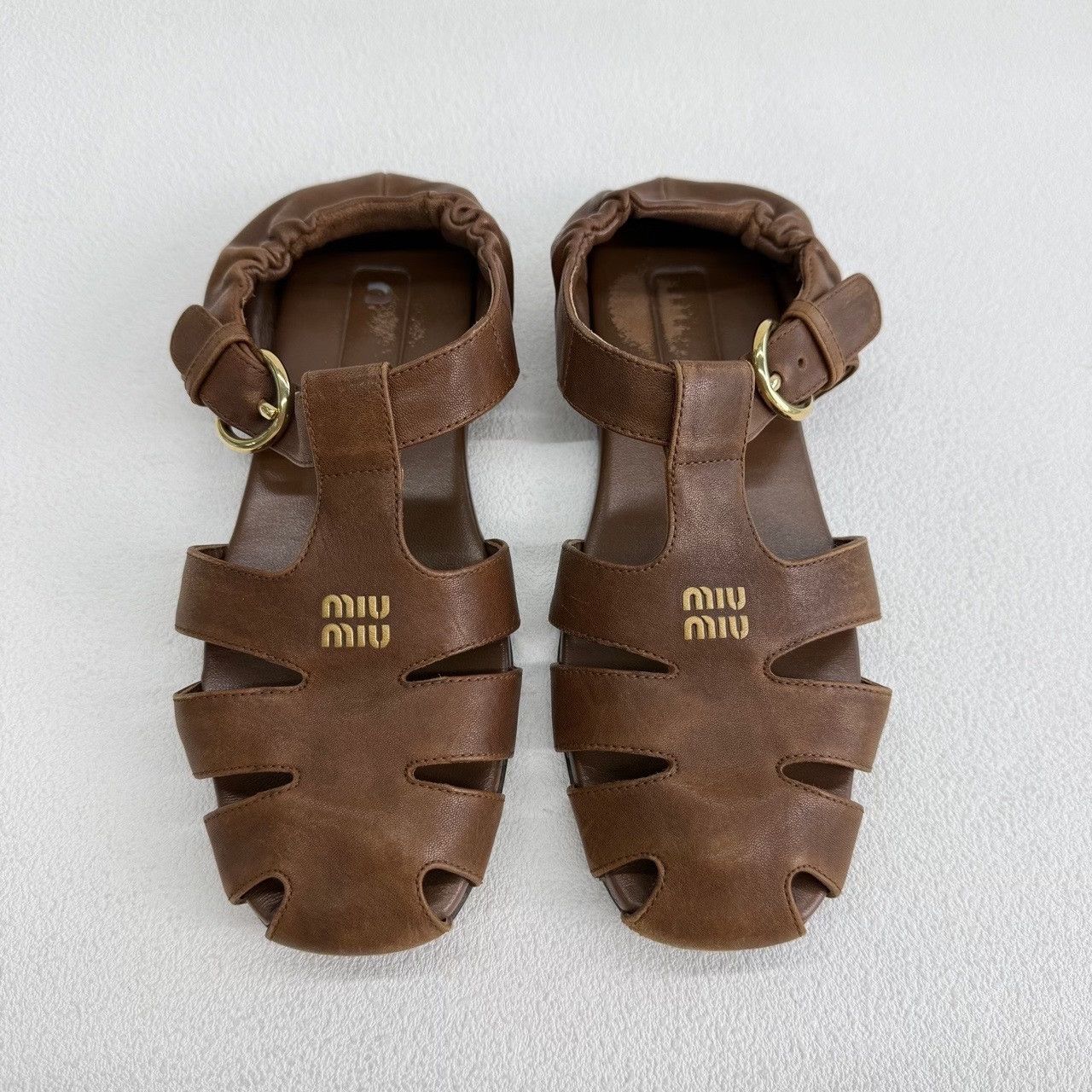 Miu Miu Miu Miu Brown Sandals us_5 Women Size US 5 / IT 35 - 2 Thumbnail